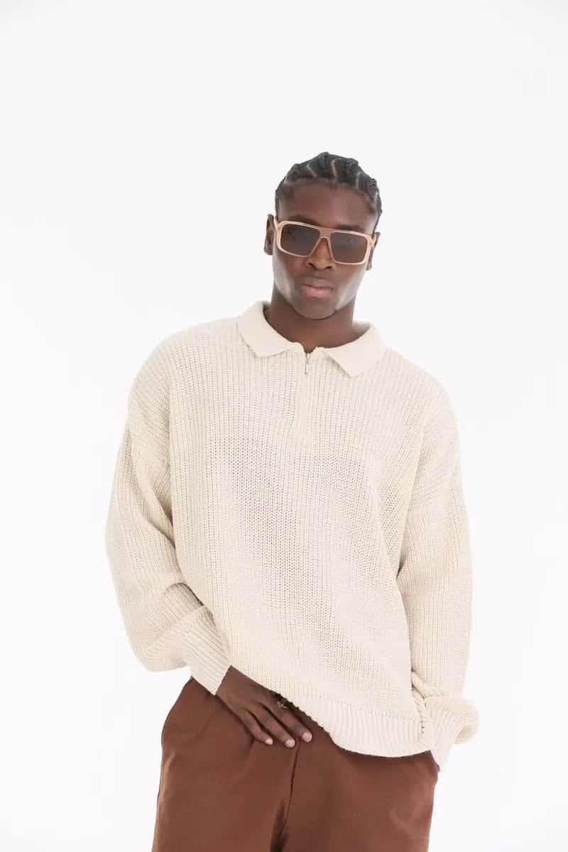Men Oversize Ribbed Knit Top 0594