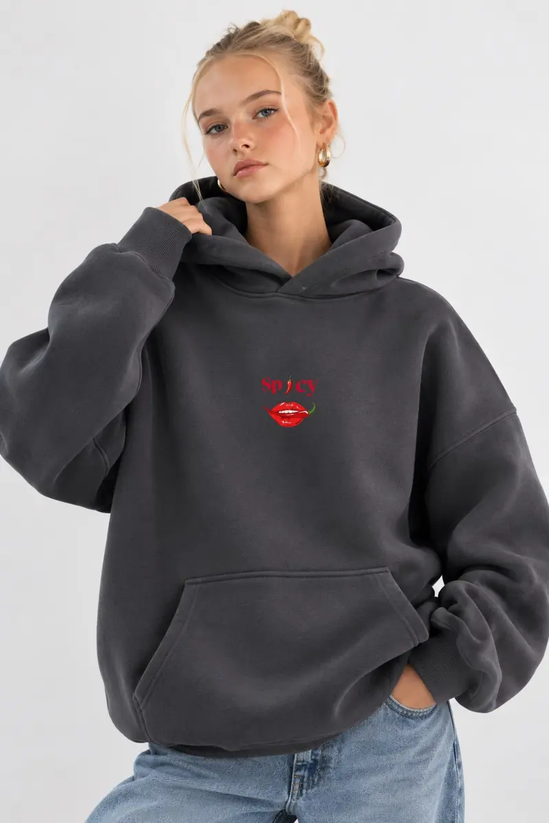 Women Oversize Spicy Mood Sweatshirt