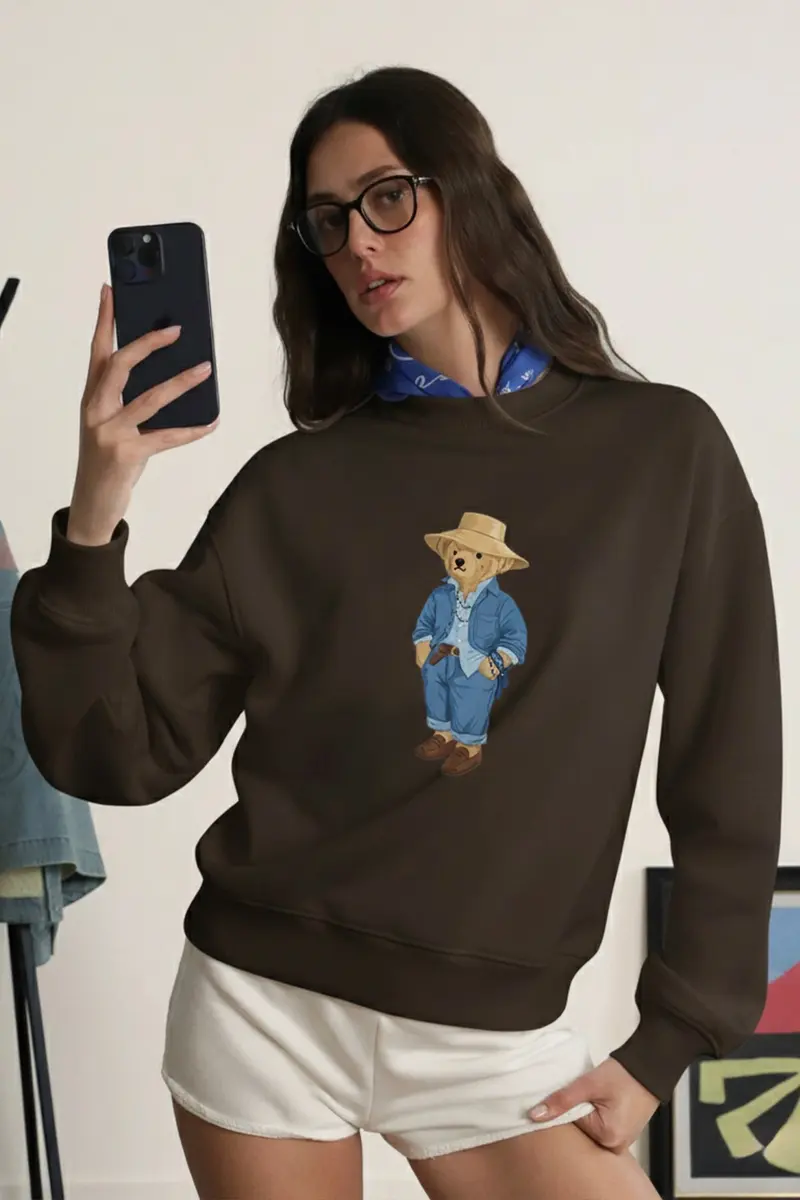 Women Oversize Ranch 3D Print Sweatshirt