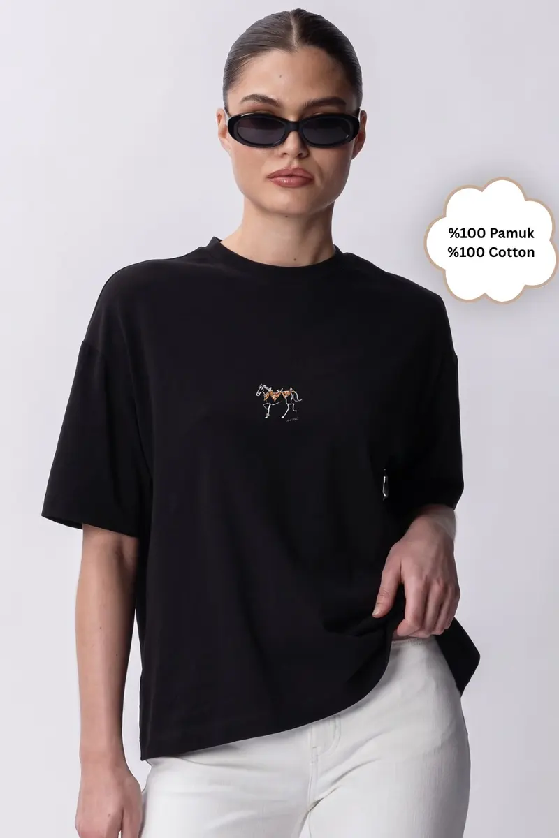 Women Oversize Equestrian Print 0049