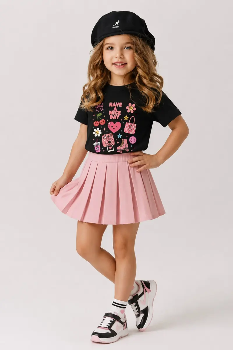 Girls Oversize Nice Day Print T-Shirt