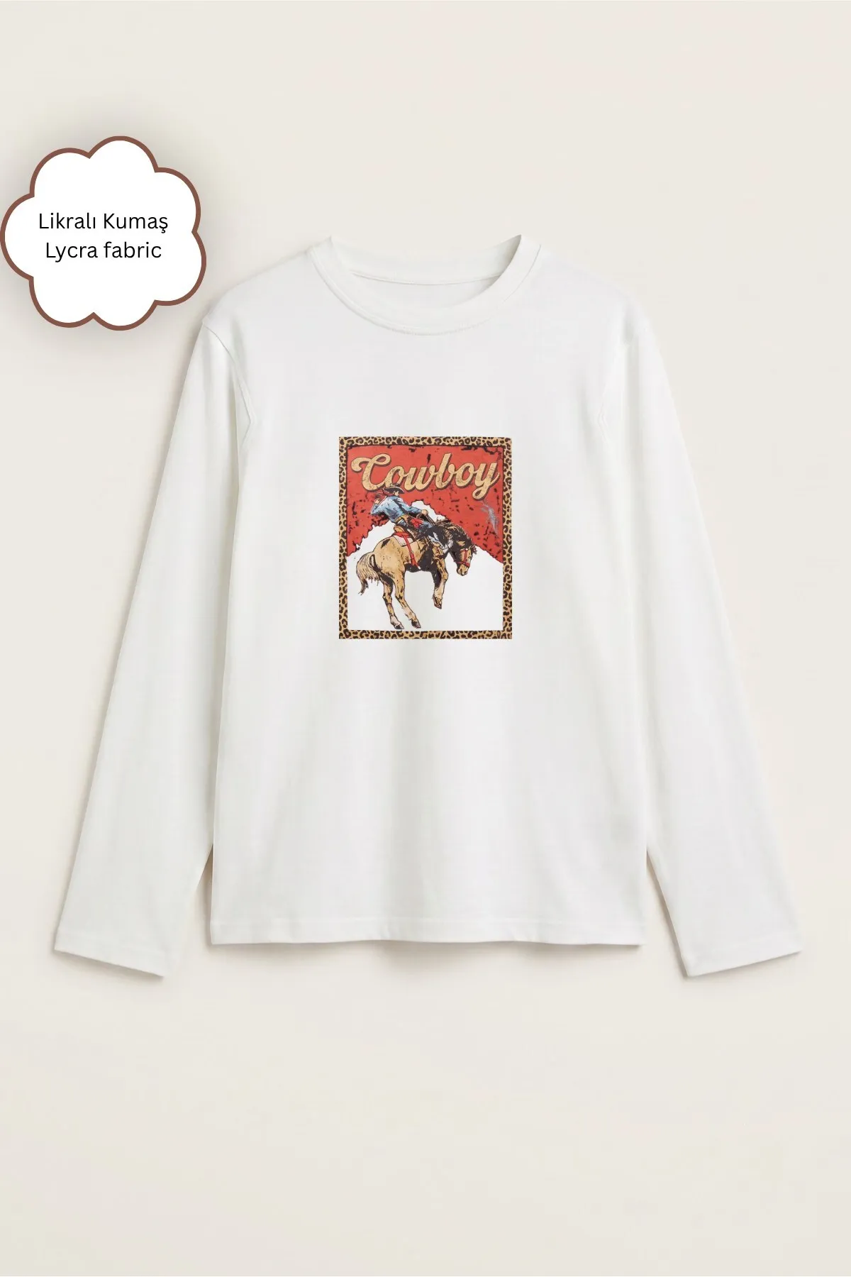 Women Western Rush Print Blouse — White