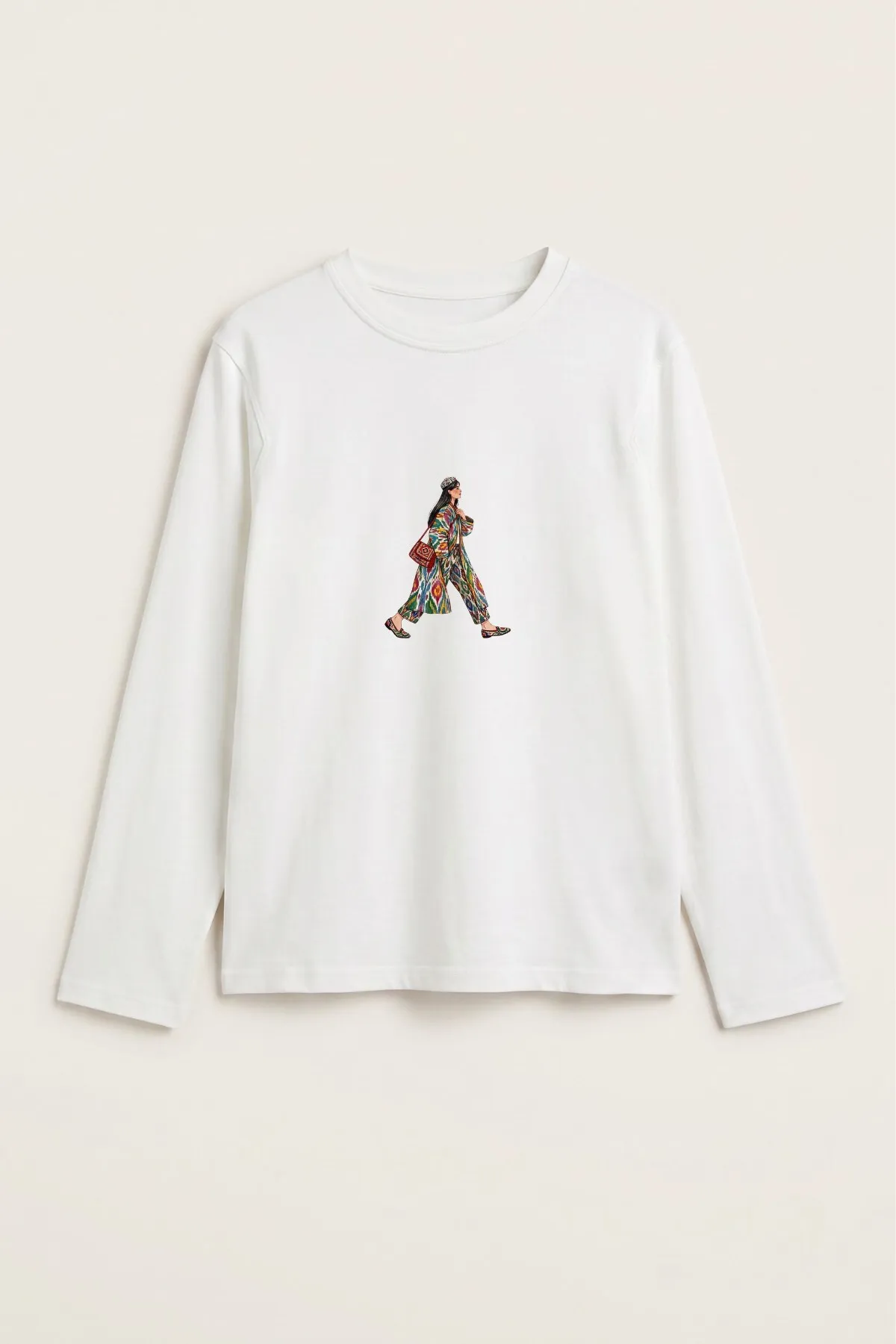 Women Ethnic Print Blouse — White