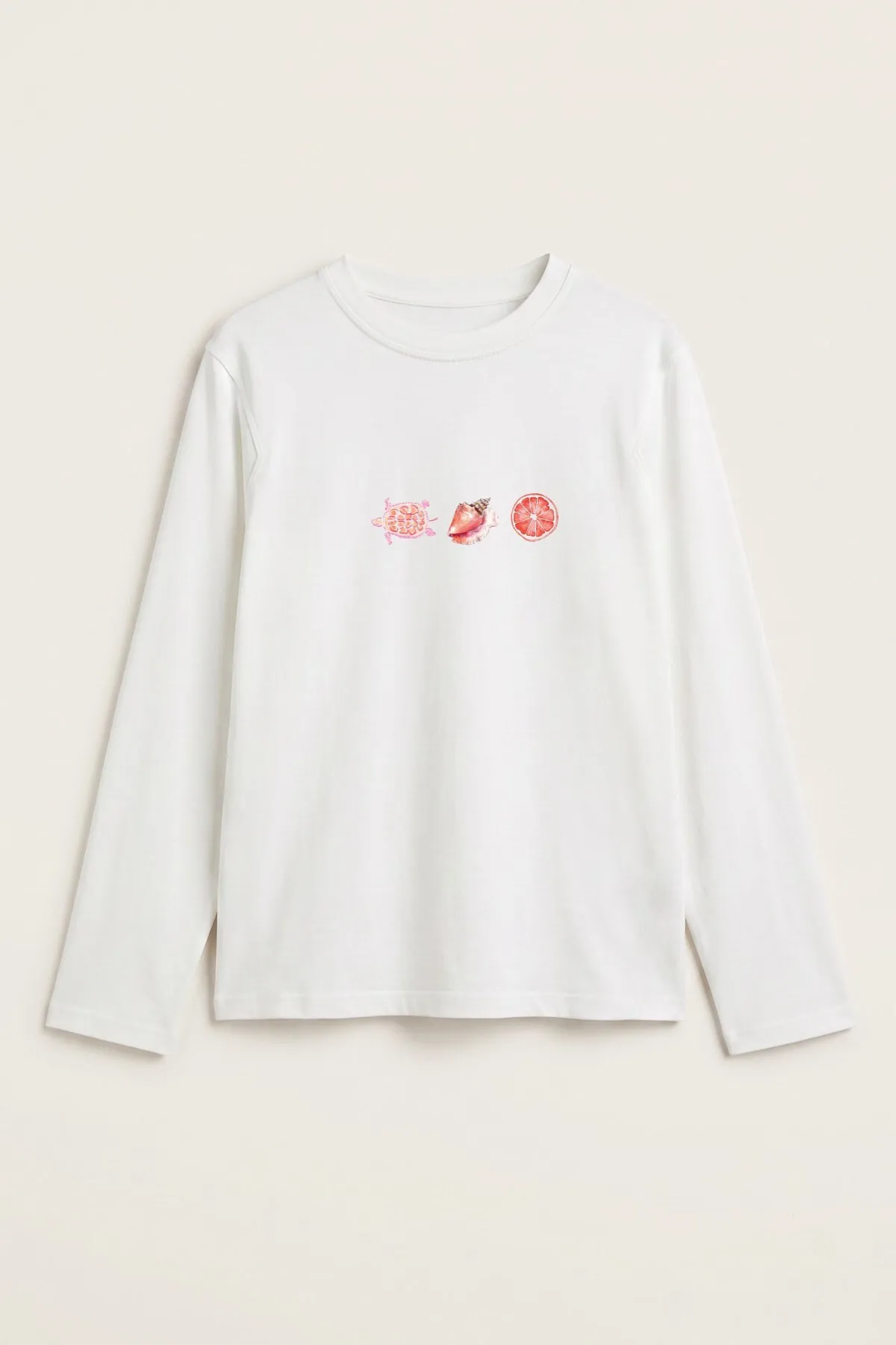 Men Coral Breeze Print Blouse — White