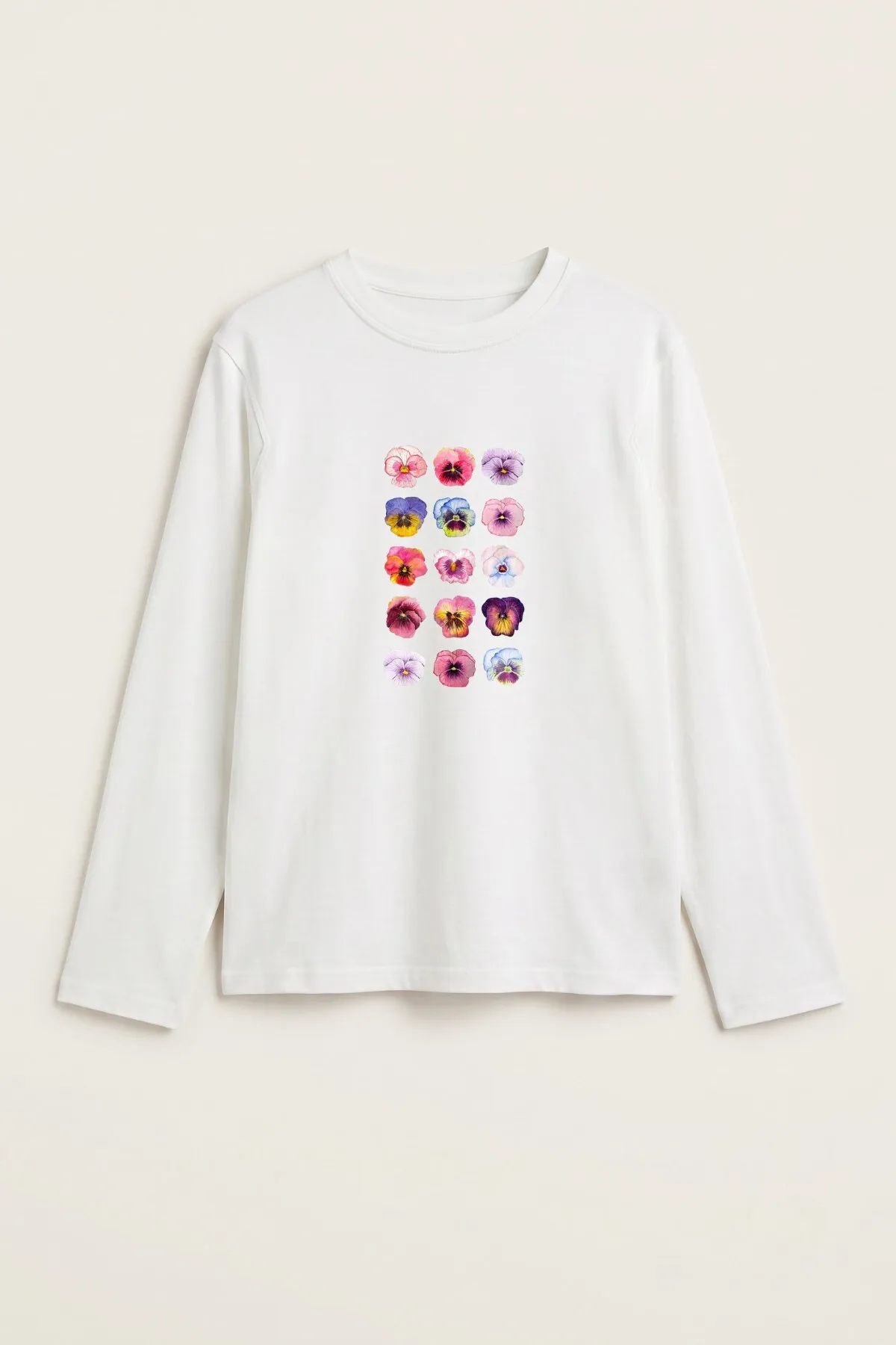 Women Viola Garden Print Blouse — White