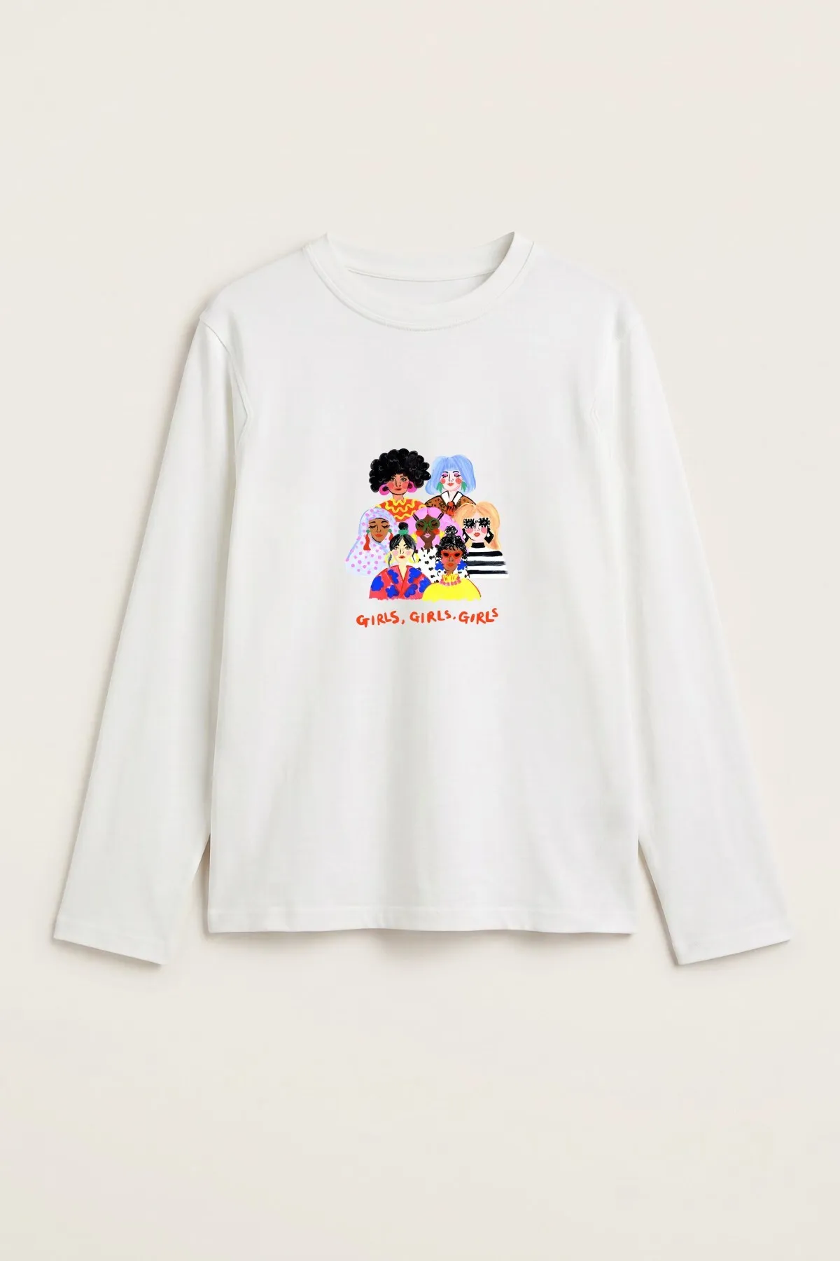 Women Girls Print Blouse — White