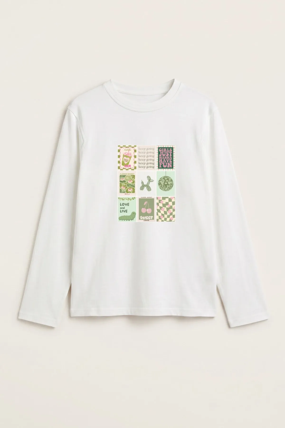 Women Sweet Grid Print Blouse — White