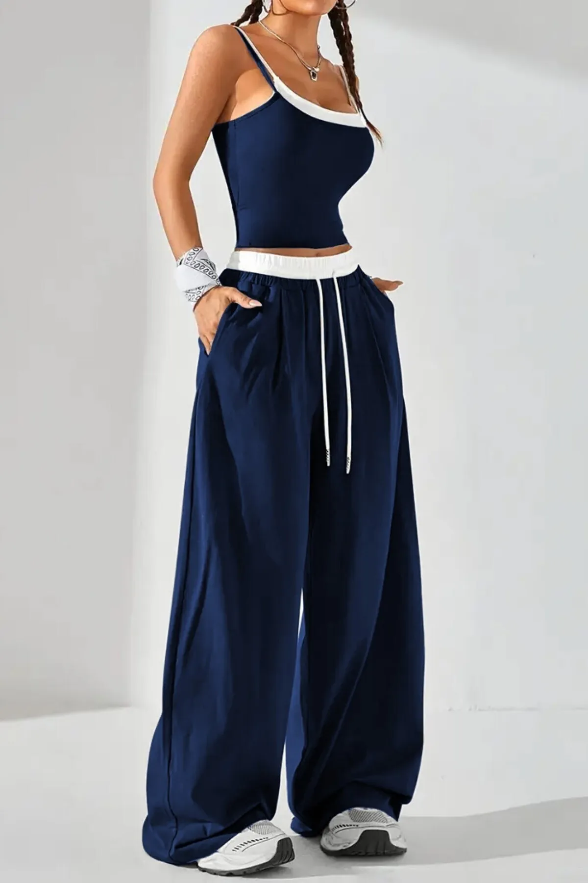 Women Co-ord Set 0375 — Navy
