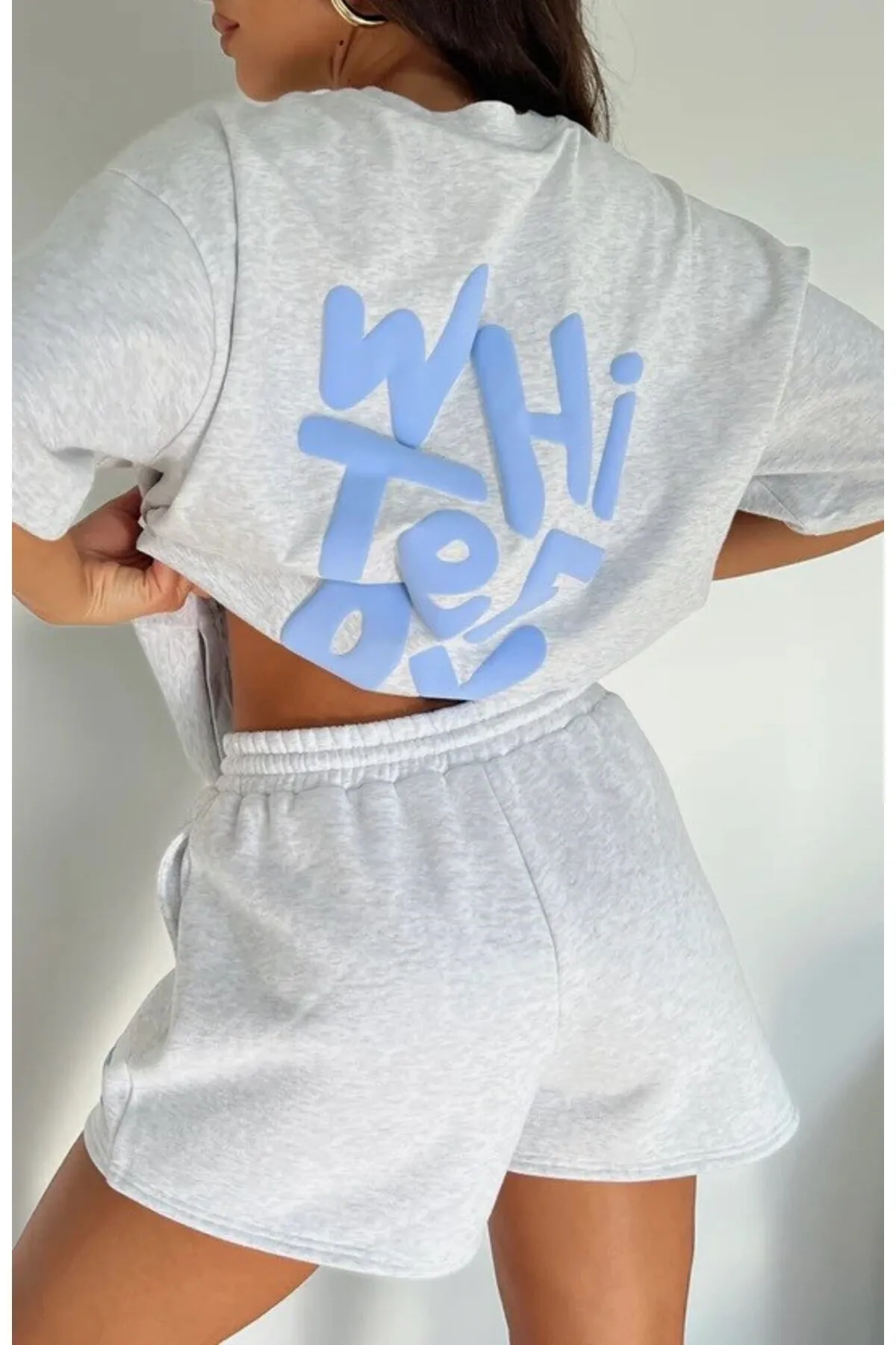 Women Print Co-ord Set 0450 — Gray