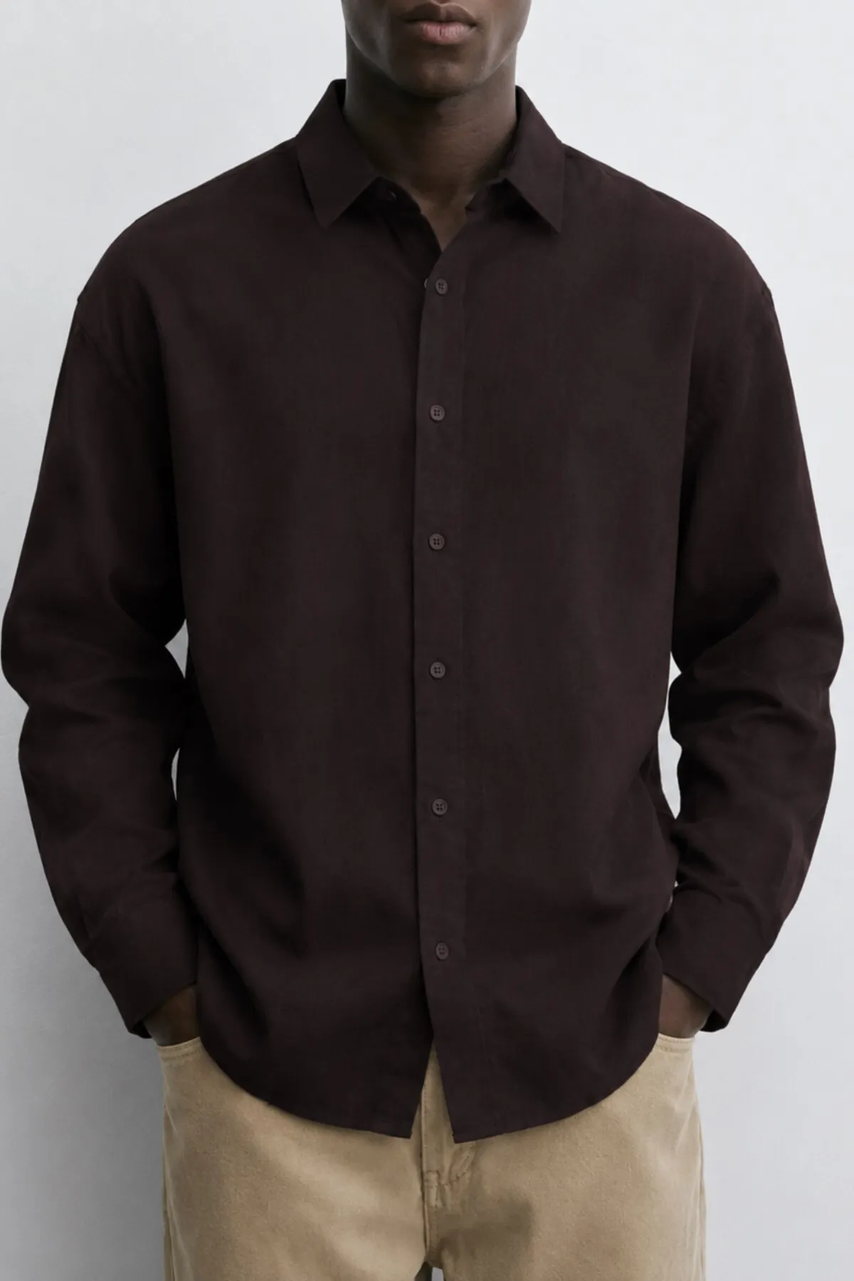 Men Monarch Line Shirt 0031 — Brown
