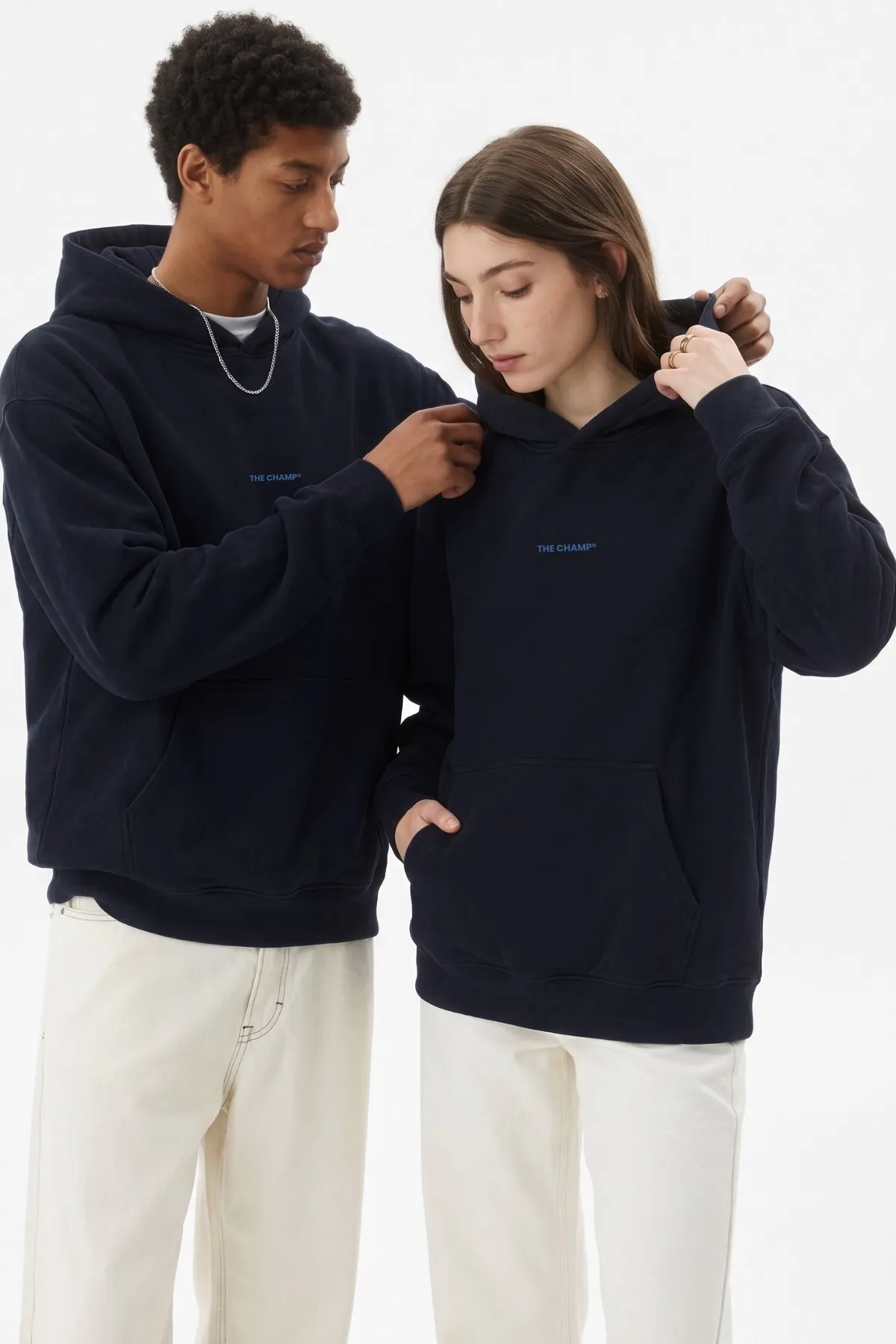 Unisex Oversize Print Sweatshirt — Navy