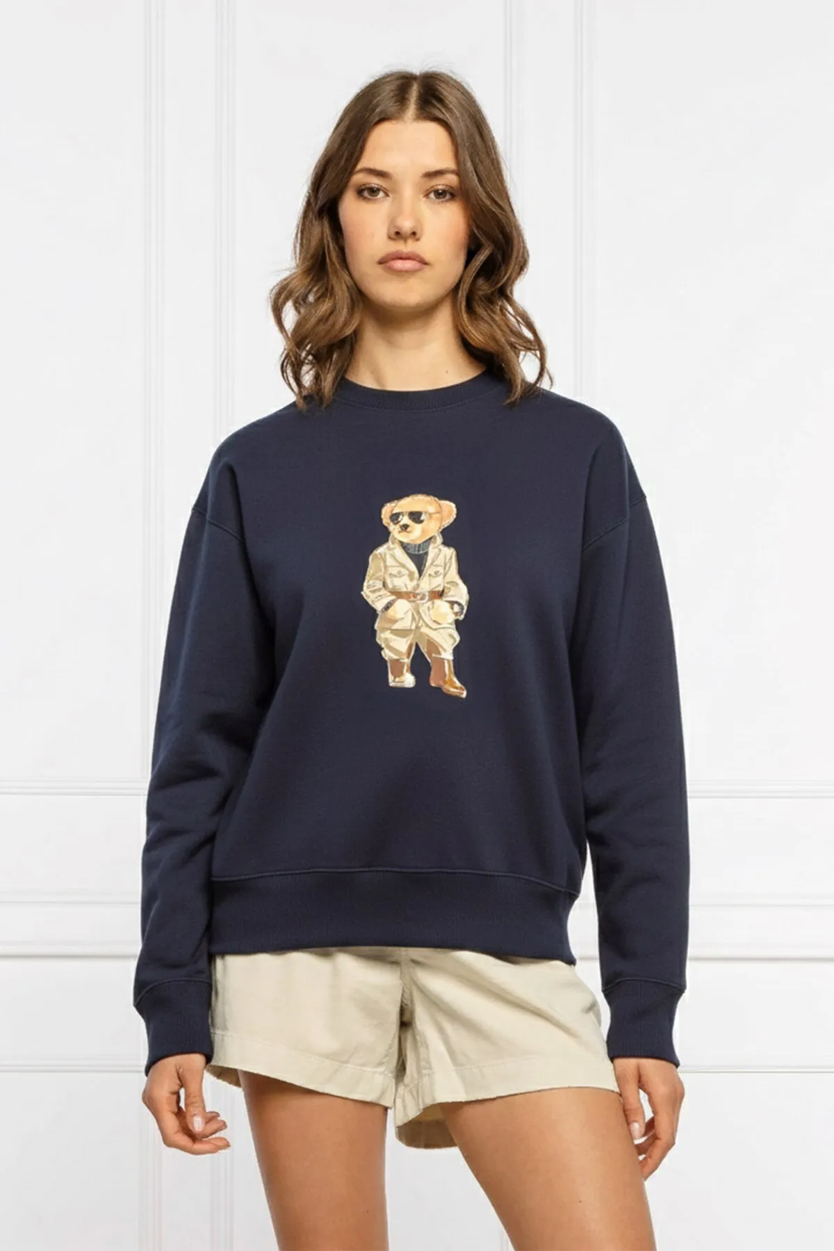 Damen Oversize 3D-Print Sweatshirt 0225 — Navy