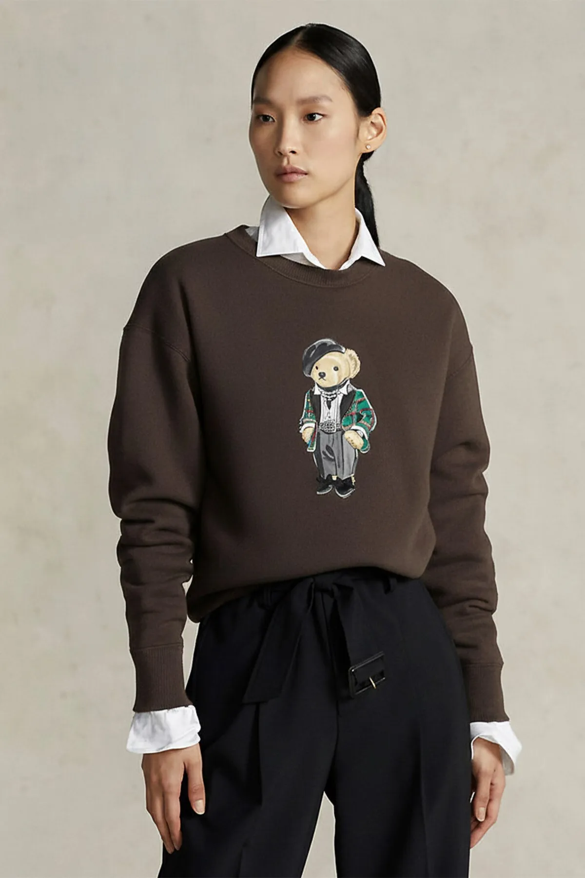 Damen Oversize 3D-Print Sweatshirt 0226 — Brown