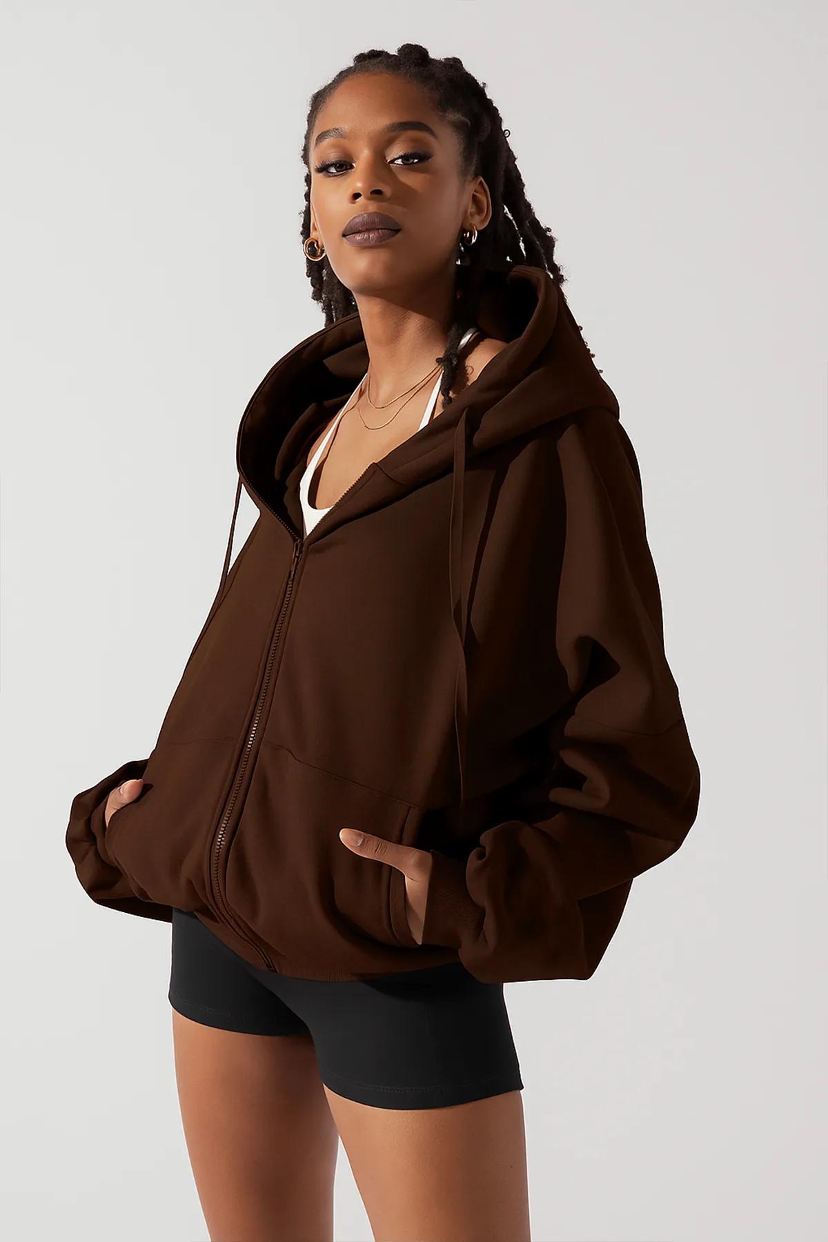 Damen Oversize Sweatshirt 0244 — Brown