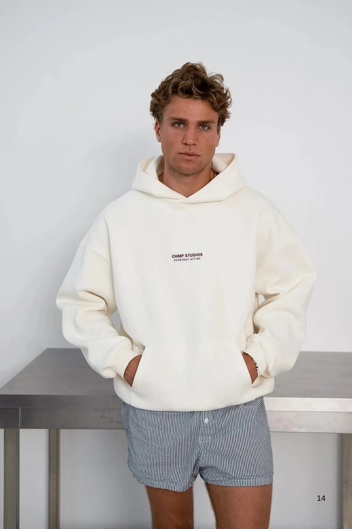 Erkek Oversize Baskılı Sweatshirt 0266 — White