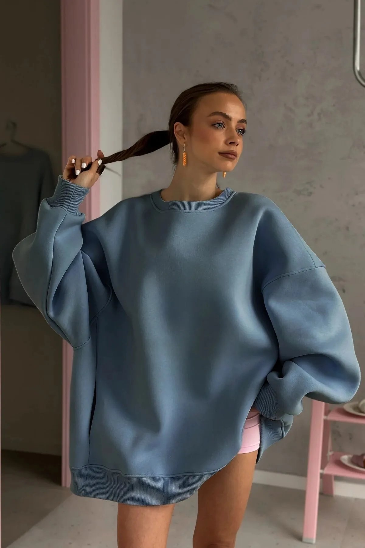 Damen Oversize Sweatshirt 0283 — Marine