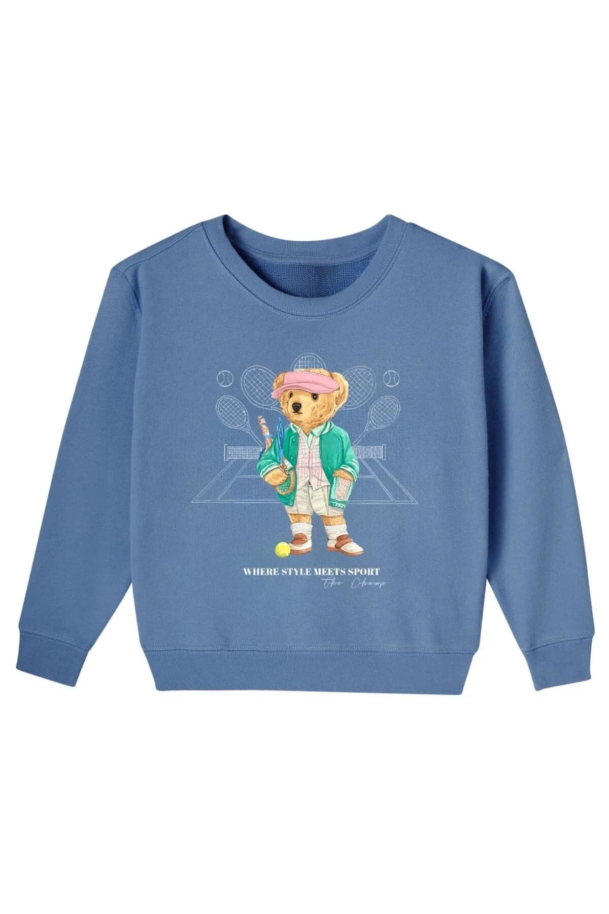 Kinder Oversize Print Sweatshirt — Blue