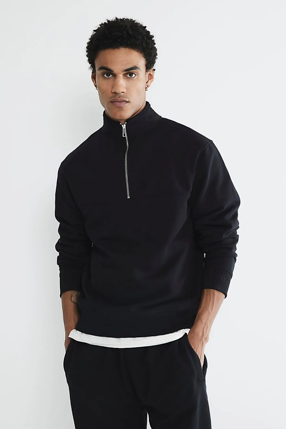 Men Oversize Sweatshirt 0344 — Black