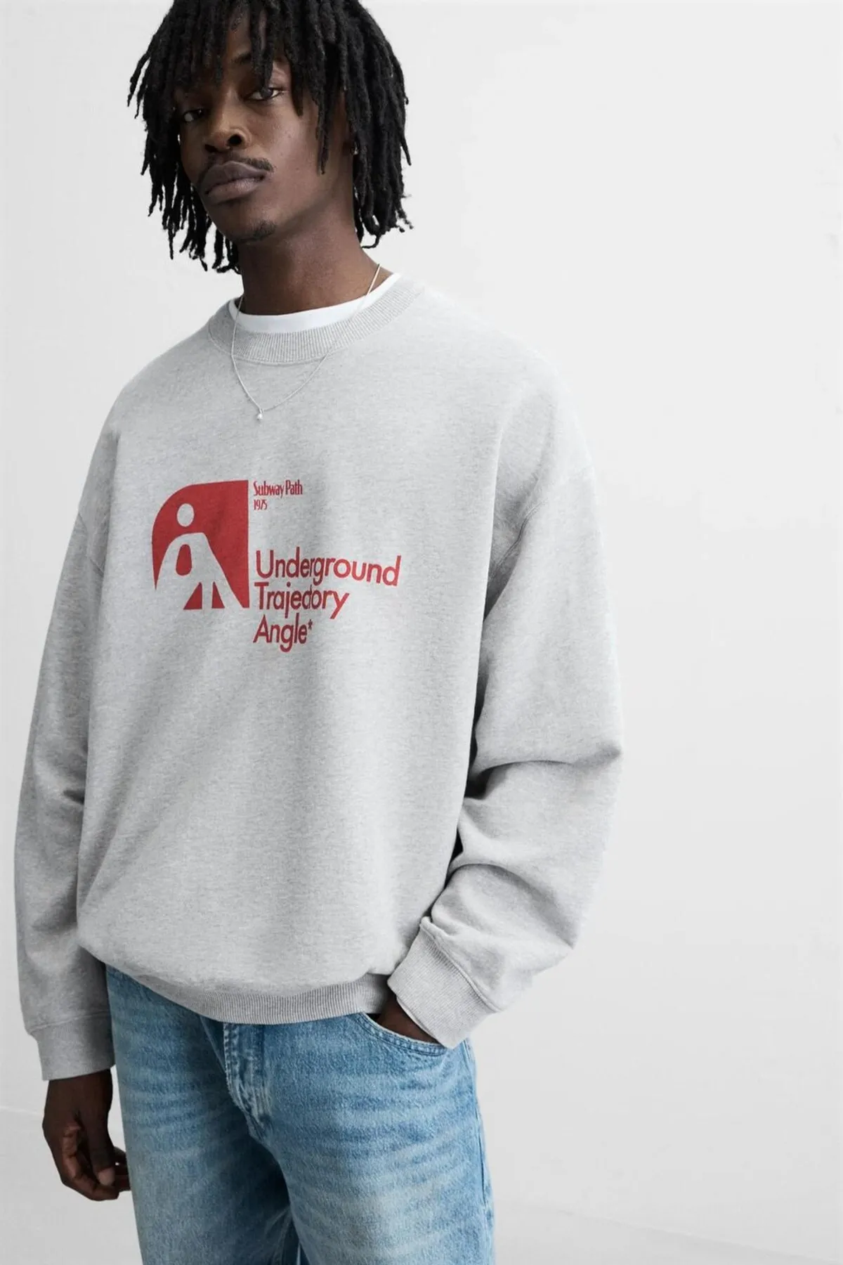 Unisex Oversize Print Sweatshirt 0570 — Gray