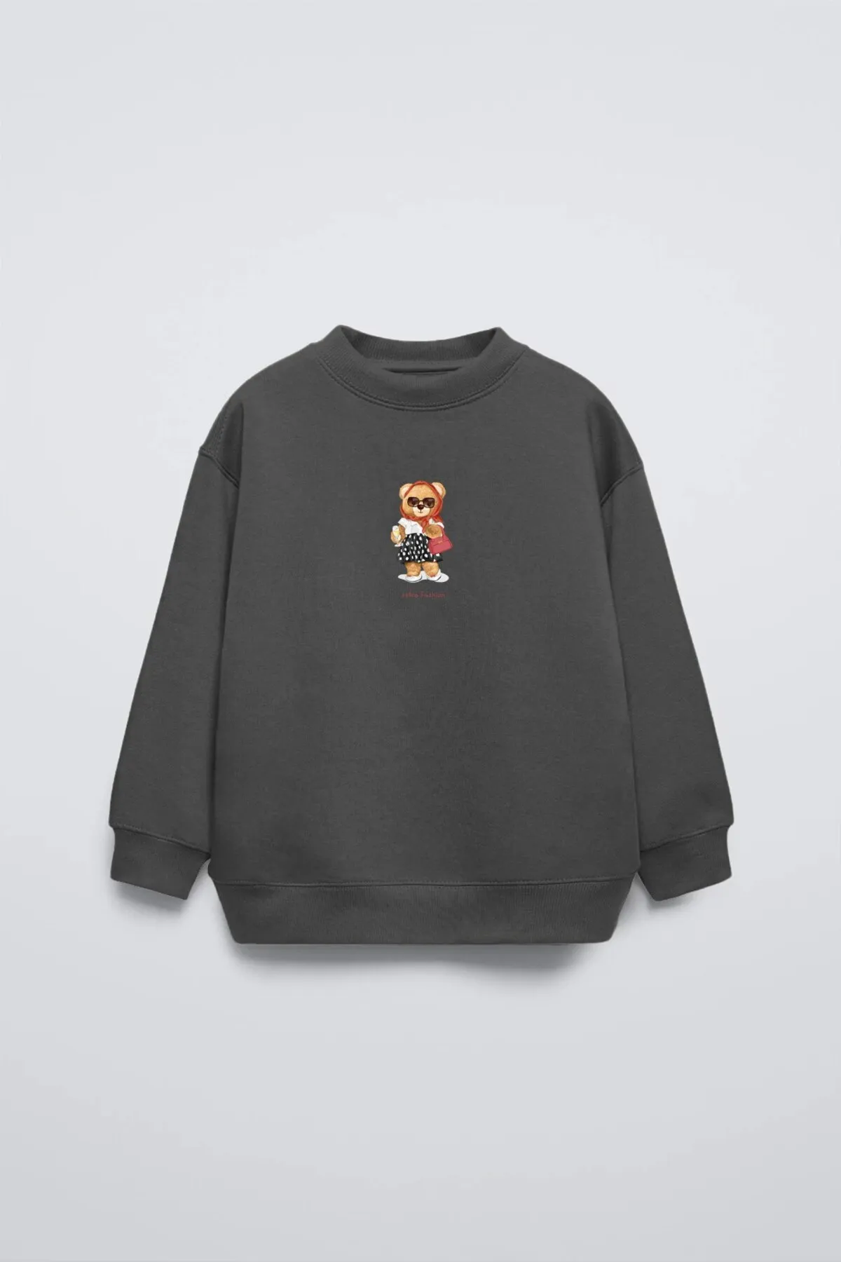 Kinder Schriftzug-Print Sweatshirt 0574 — Smoke Gray