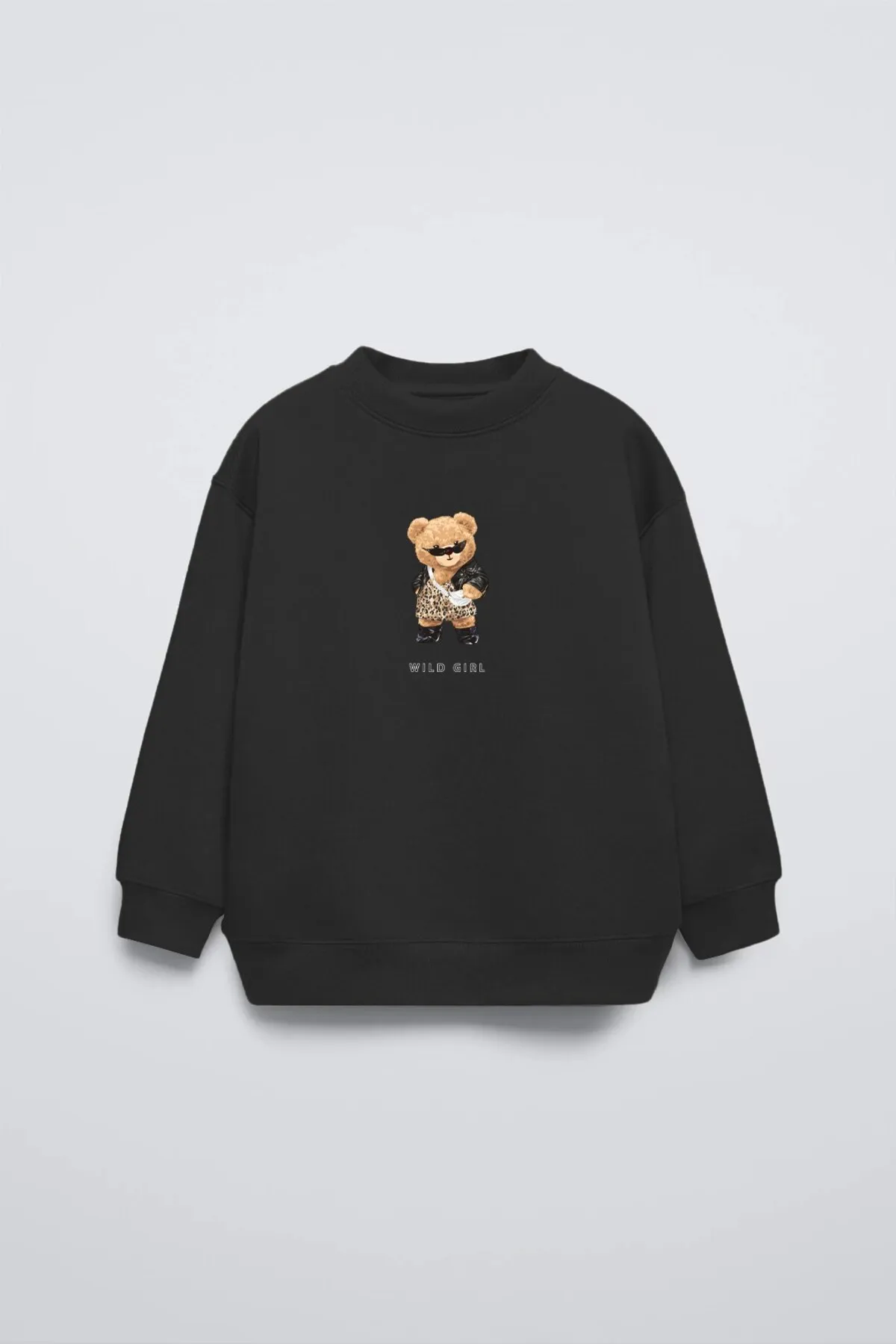 Kinder Oversize Print Sweatshirt — Black