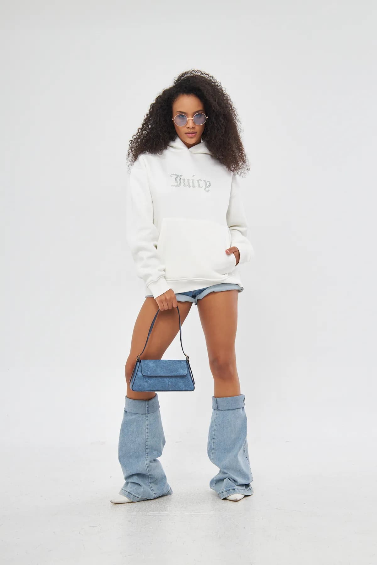 Damen Schriftzug-Print Sweatshirt 0583 — White