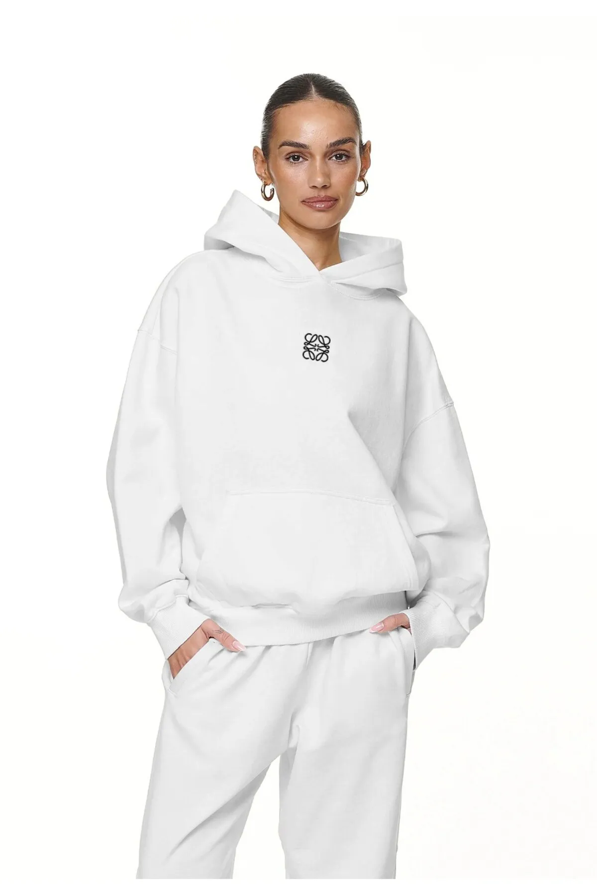سويت شيرت نسائي أوفرسايز مطبوع 0599 — White