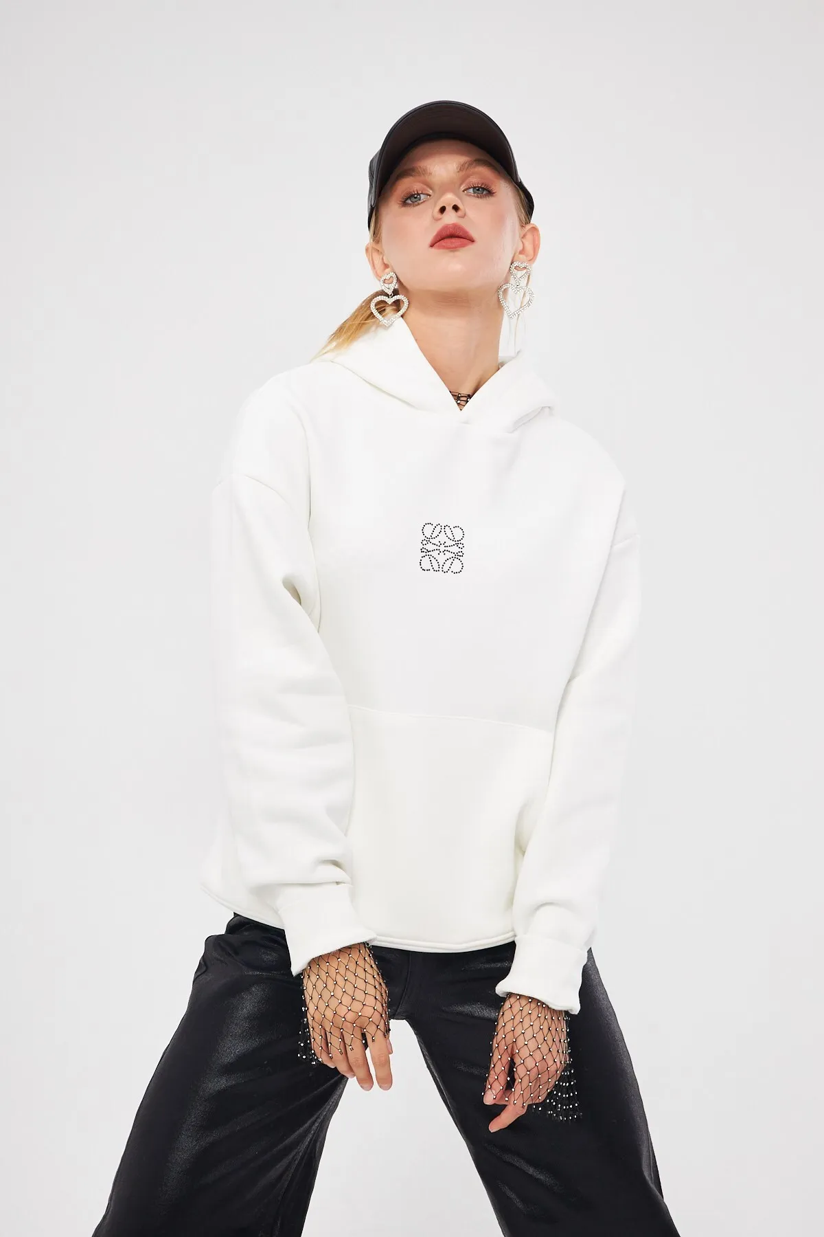 Unisex Oversize Print Sweatshirt 0601 — White