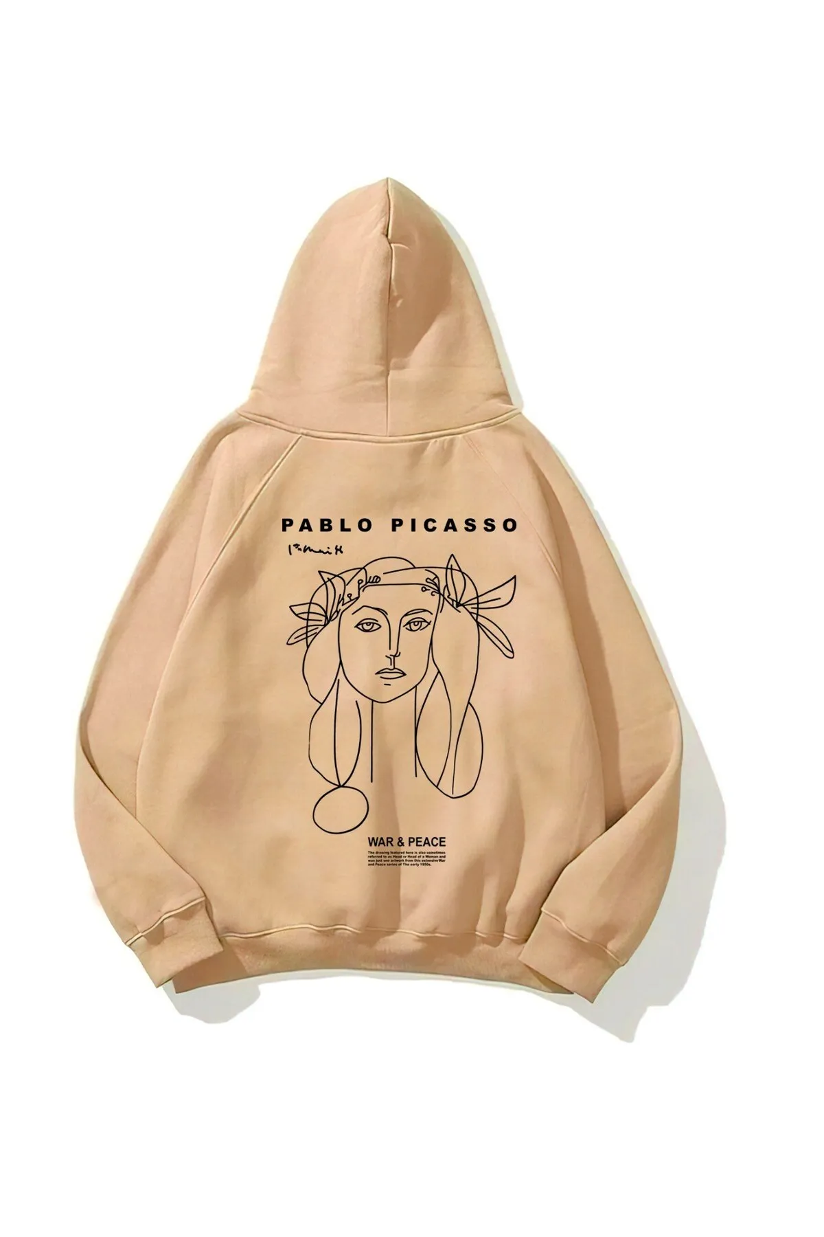 سويت شيرت للجنسين أوفرسايز بطبعة War — Beige