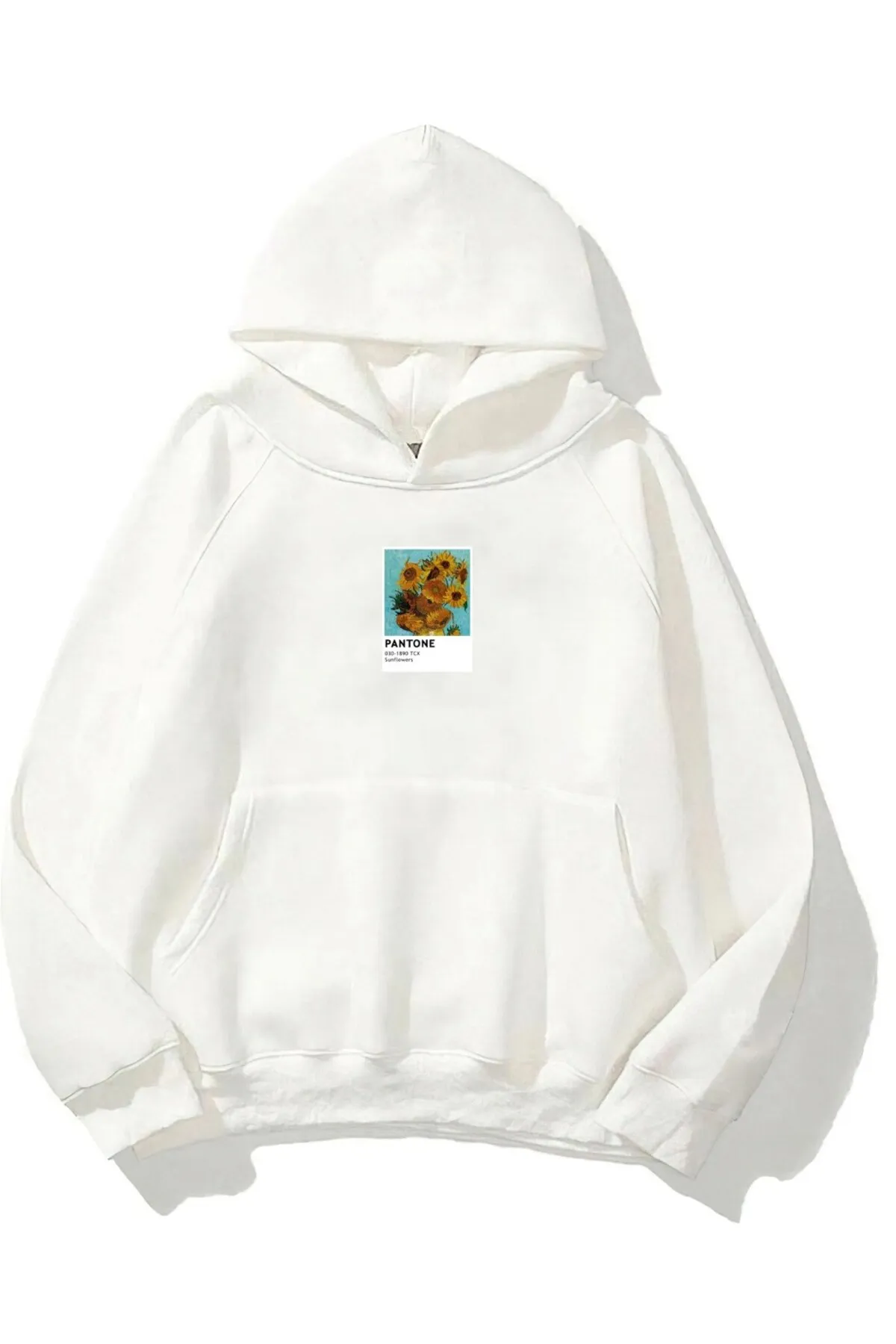 Unisex Oversize Print Sweatshirt 0734 — White
