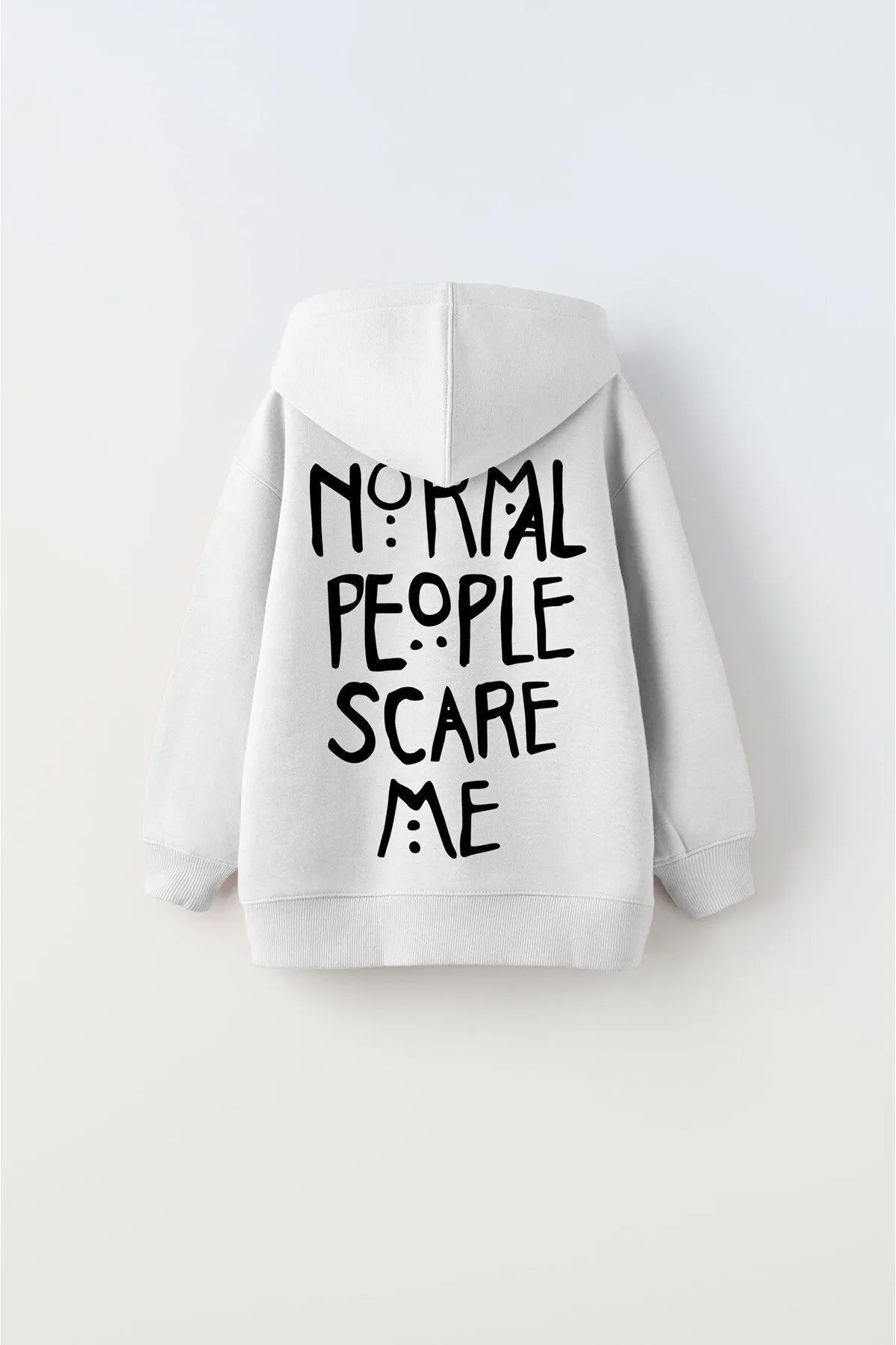 Kinder Kapuzen Normal Print Sweatshirt — White