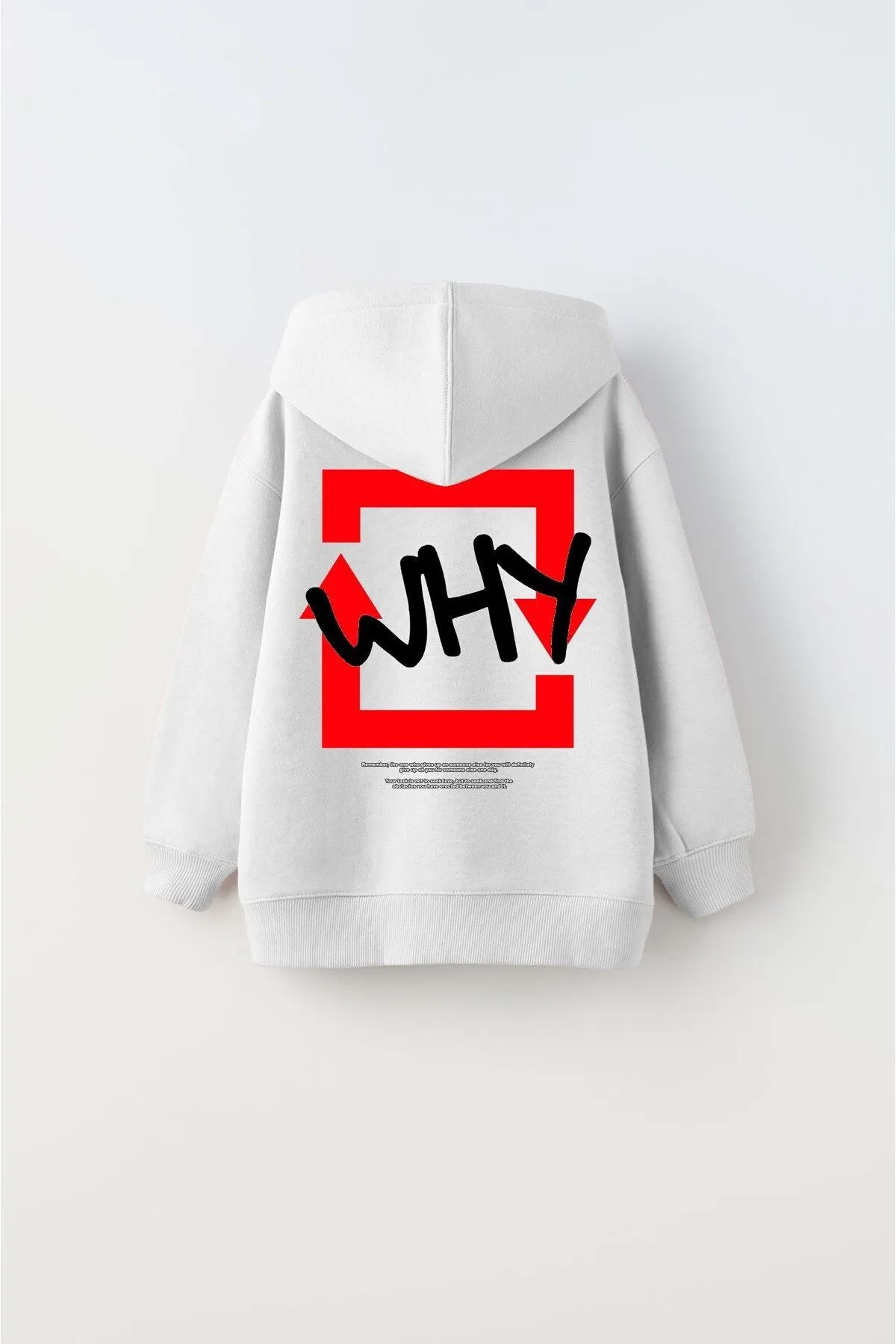 Kinder Kapuzen Why Print Sweatshirt — White