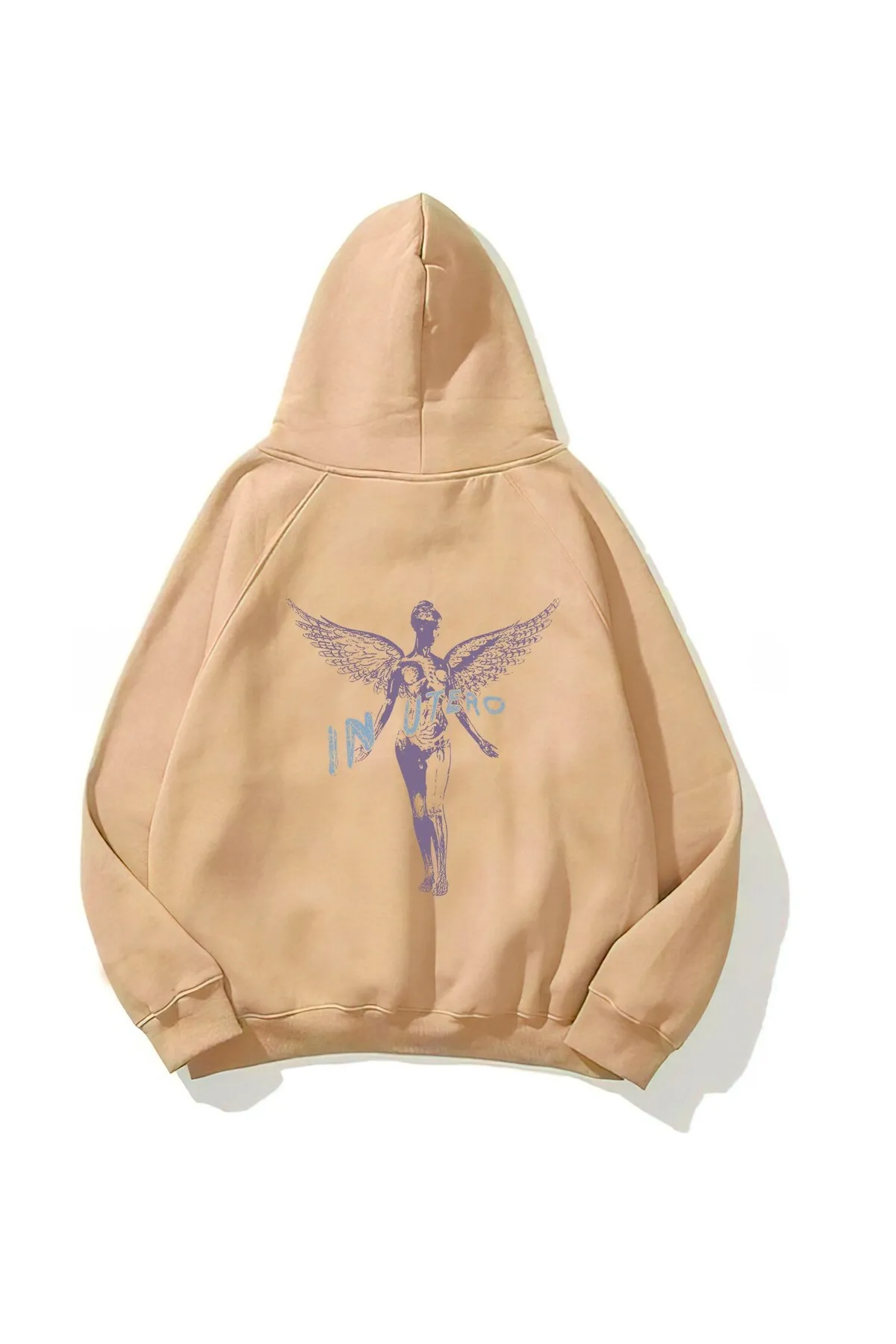Unisex Oversize Nirvana Print Sweatshirt — Beige