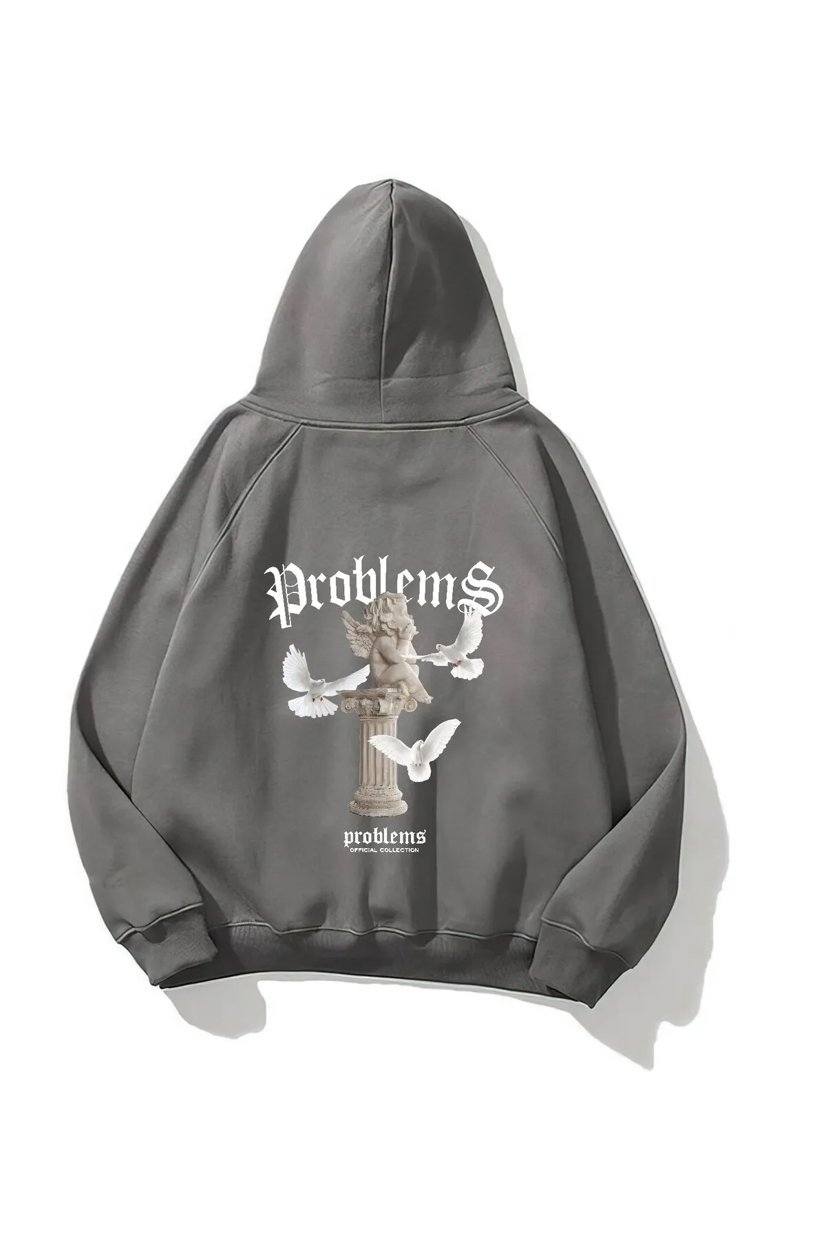 Unisex Oversize Print Sweatshirt 0772 — Smoke Gray