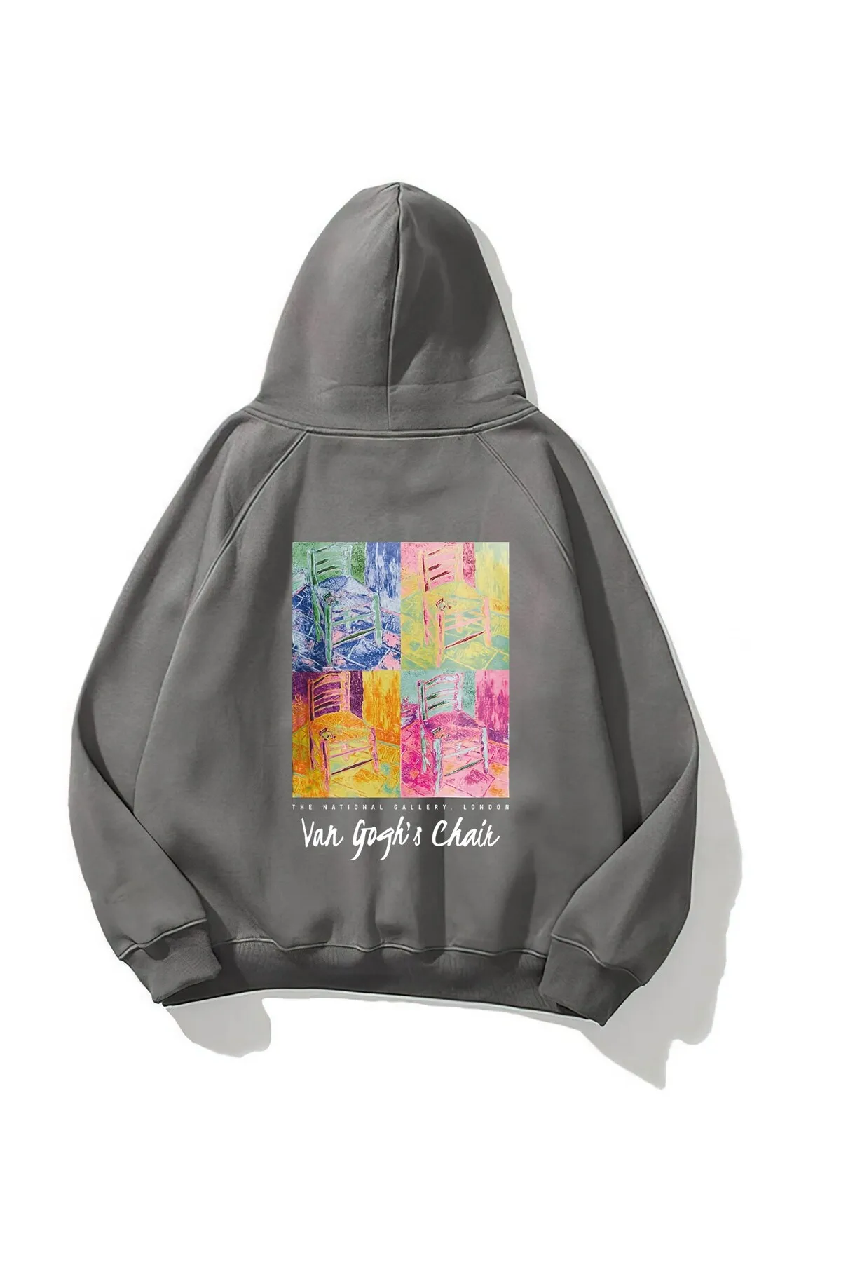 Unisex Oversize Van Print Sweatshirt — Smoke Gray