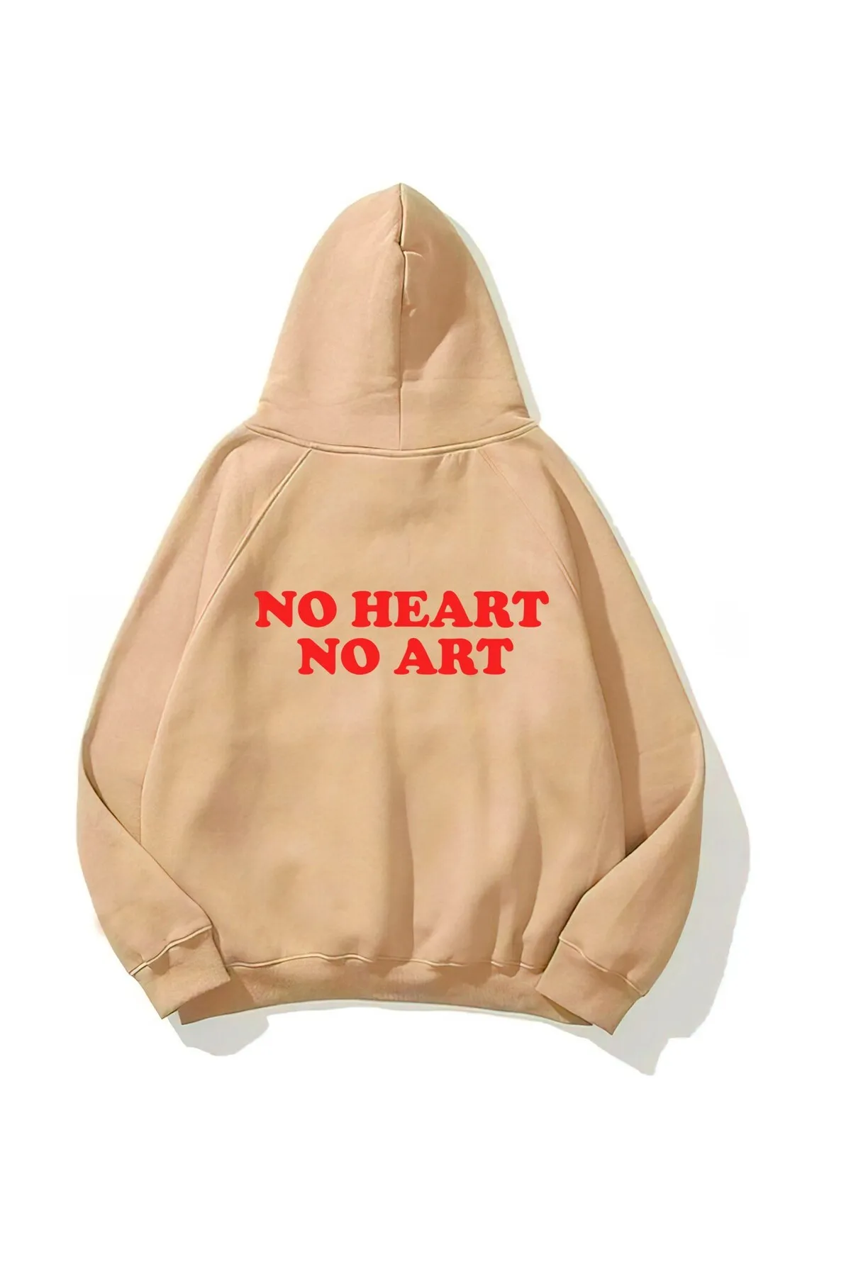 سويت شيرت للجنسين أوفرسايز بطبعة Heart — Beige
