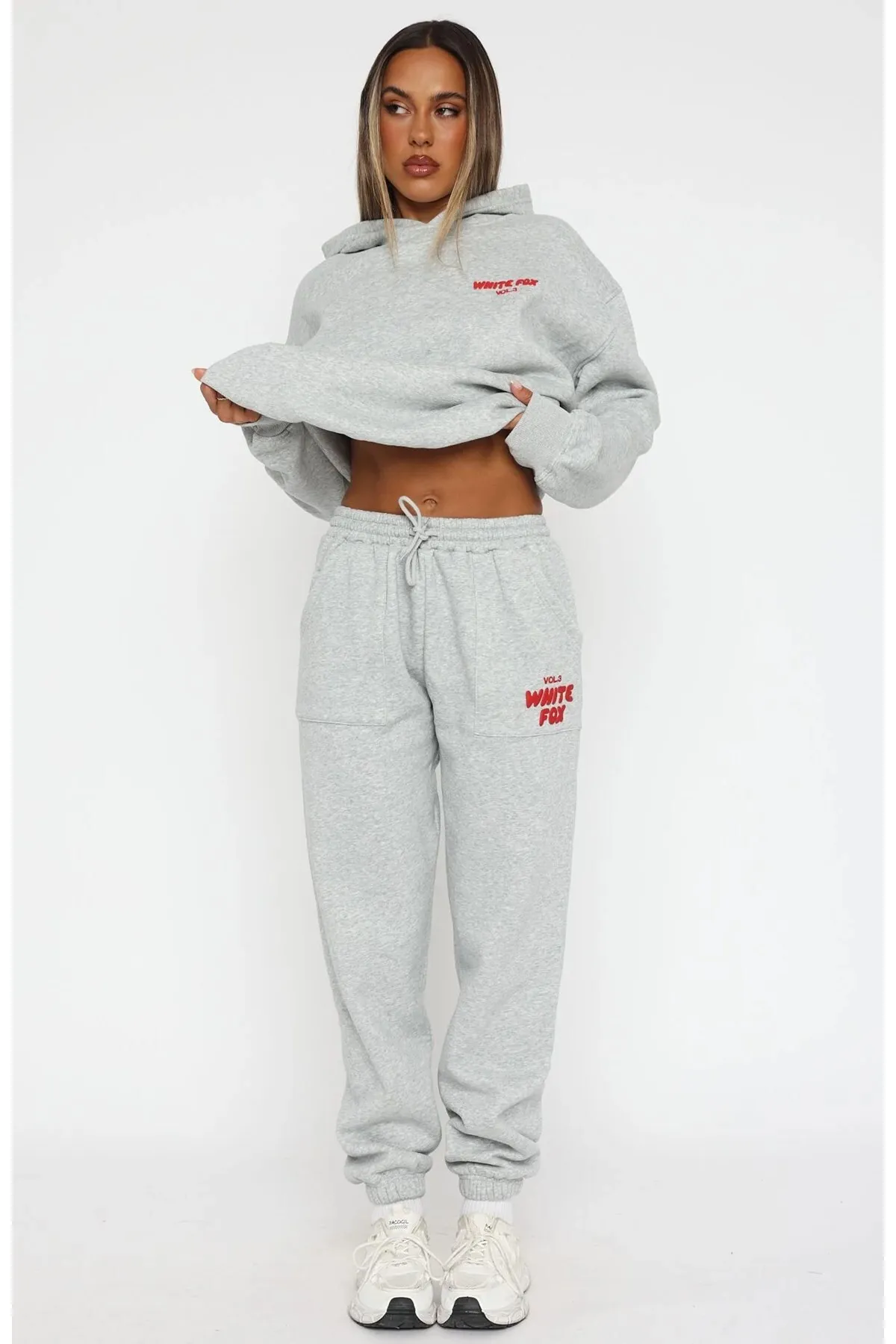 Women Print Sweatpants — Gray Melange