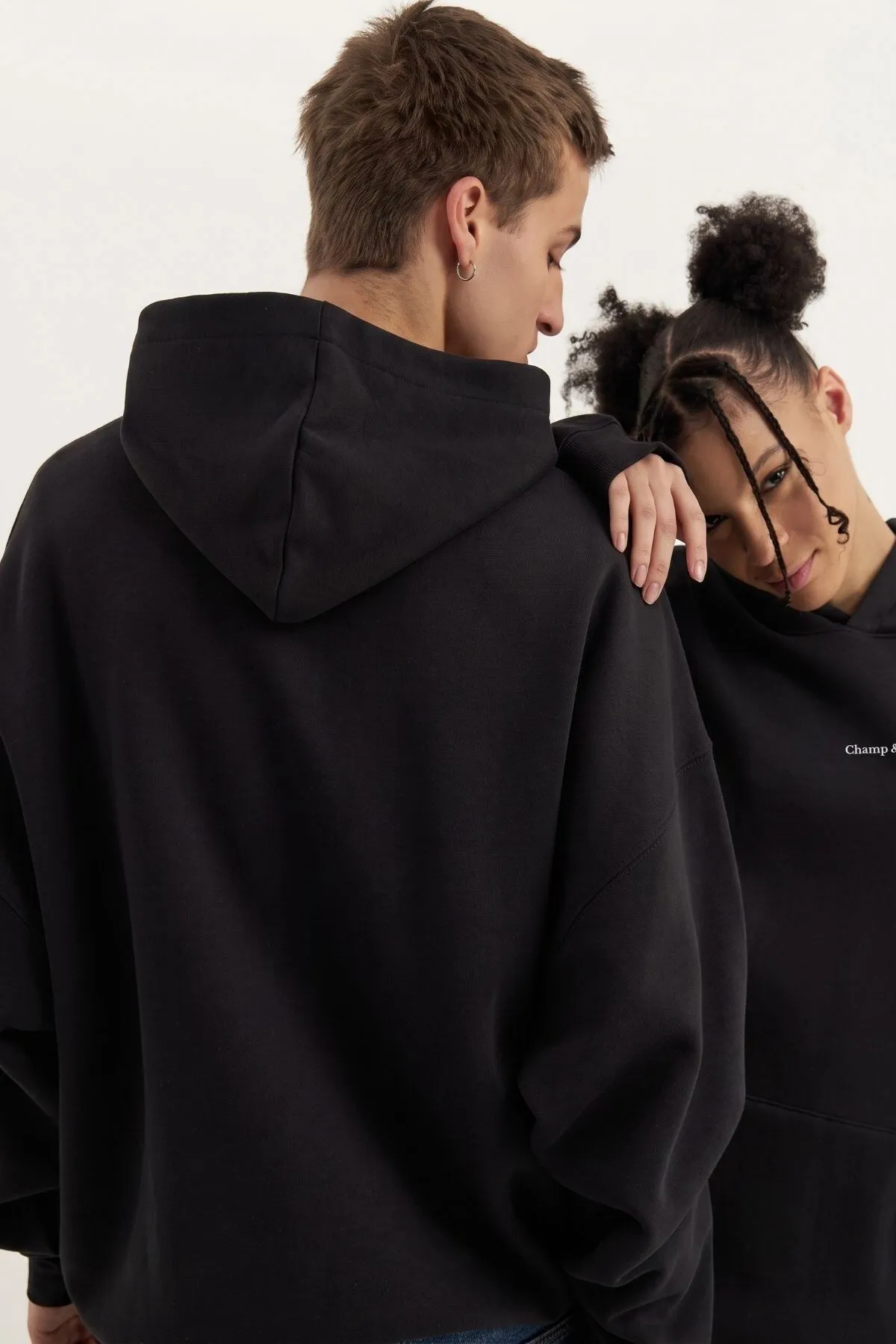 Unisex Oversize Leisure Print Tracksuit — Black