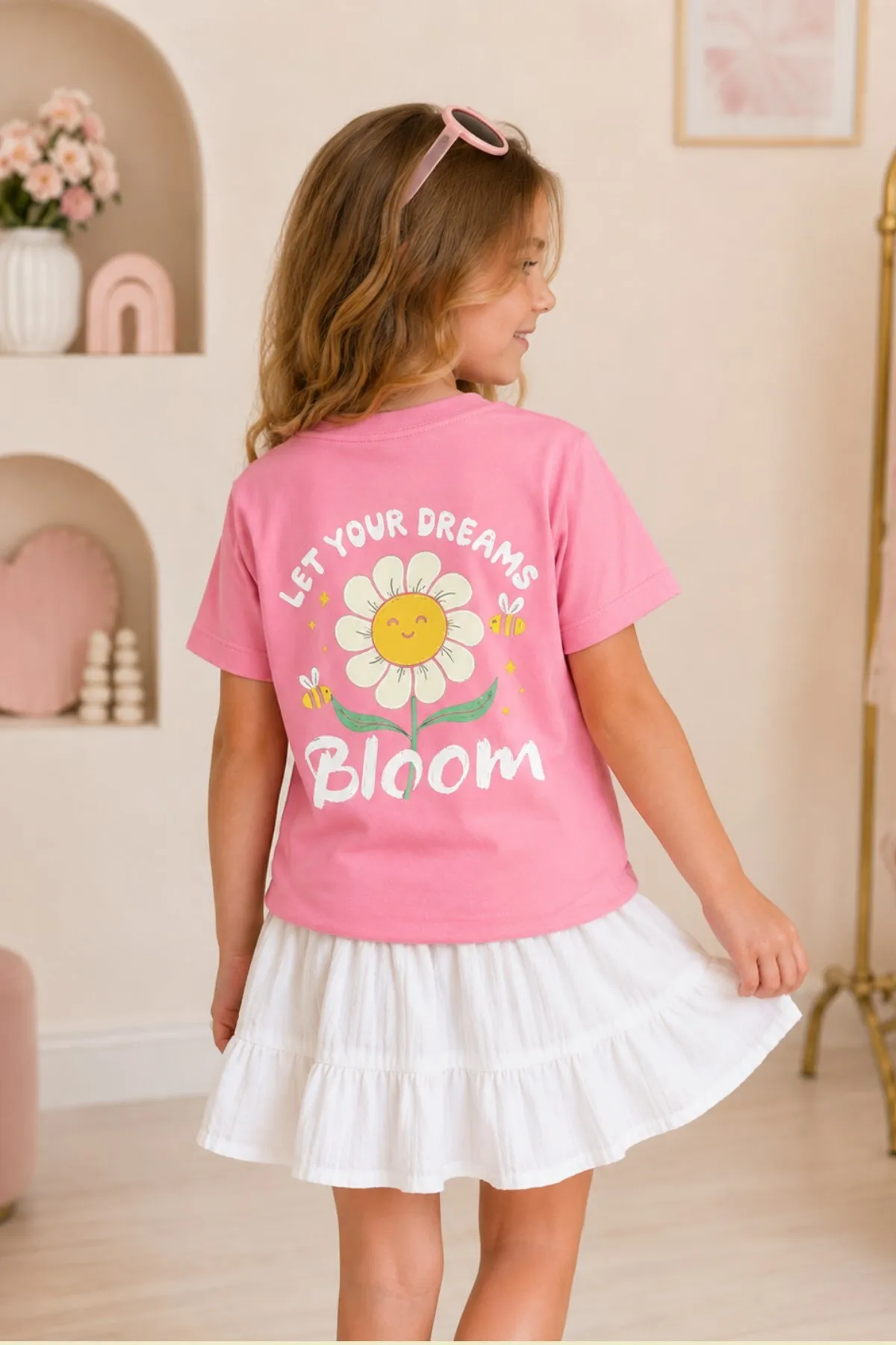 Girls Oversize Print T-Shirt — Pink
