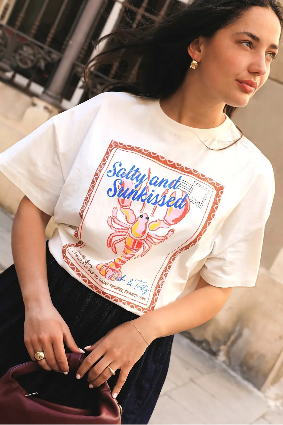 Women Oversize Print T-Shirt 0207 — White