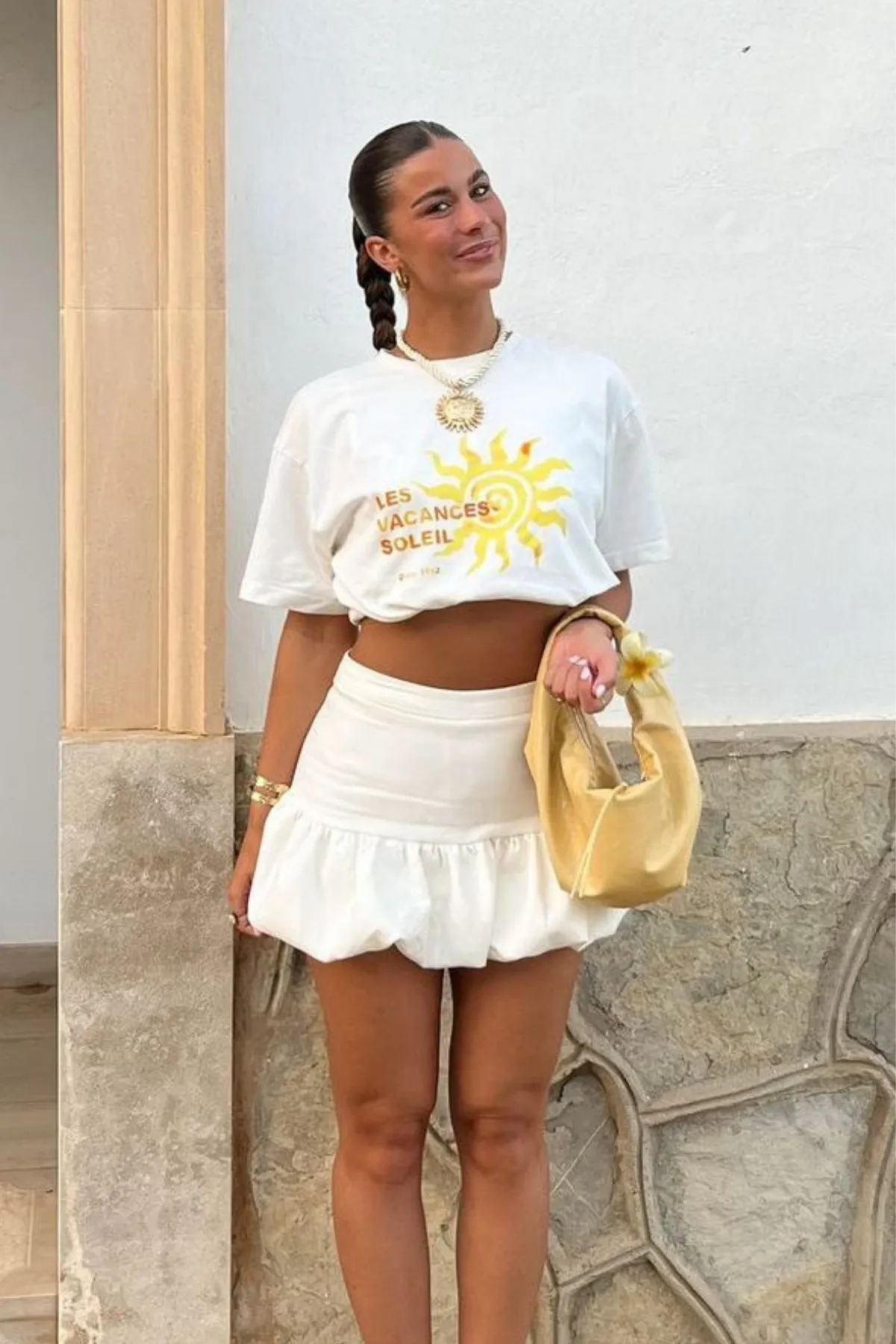 تي شيرت نسائي منقوش — White