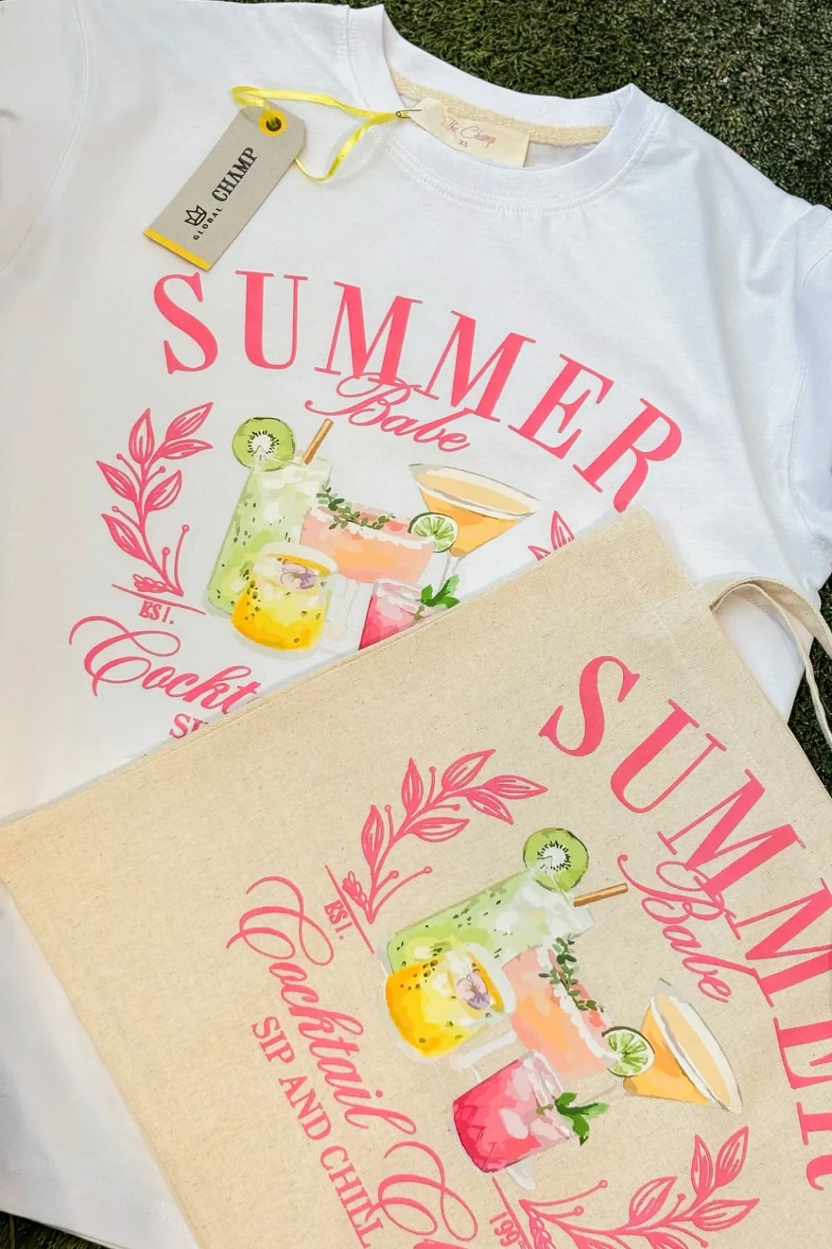 Women Oversize Summer Print T-Shirt — White