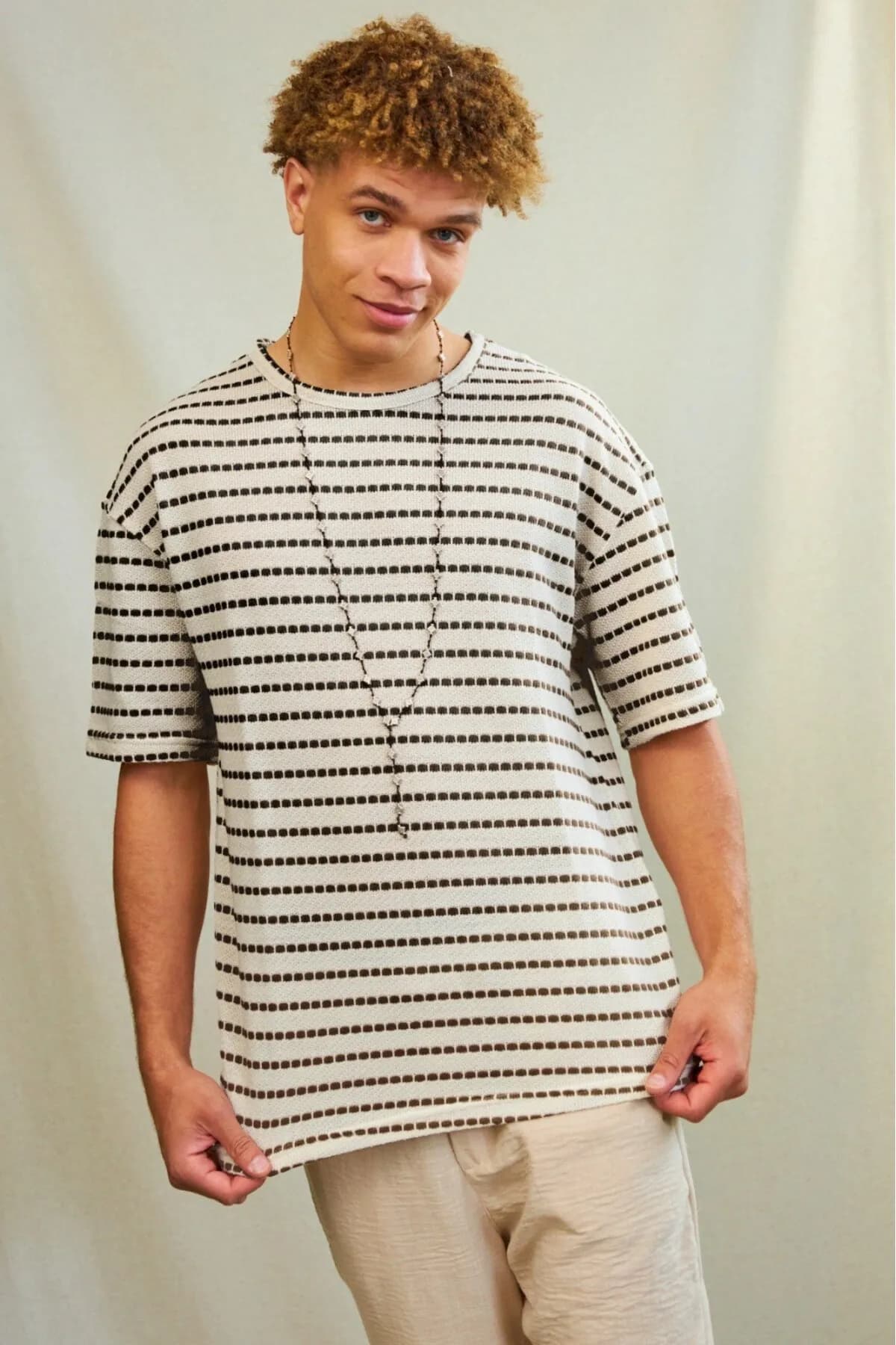Men Knit T-Shirt — Black
