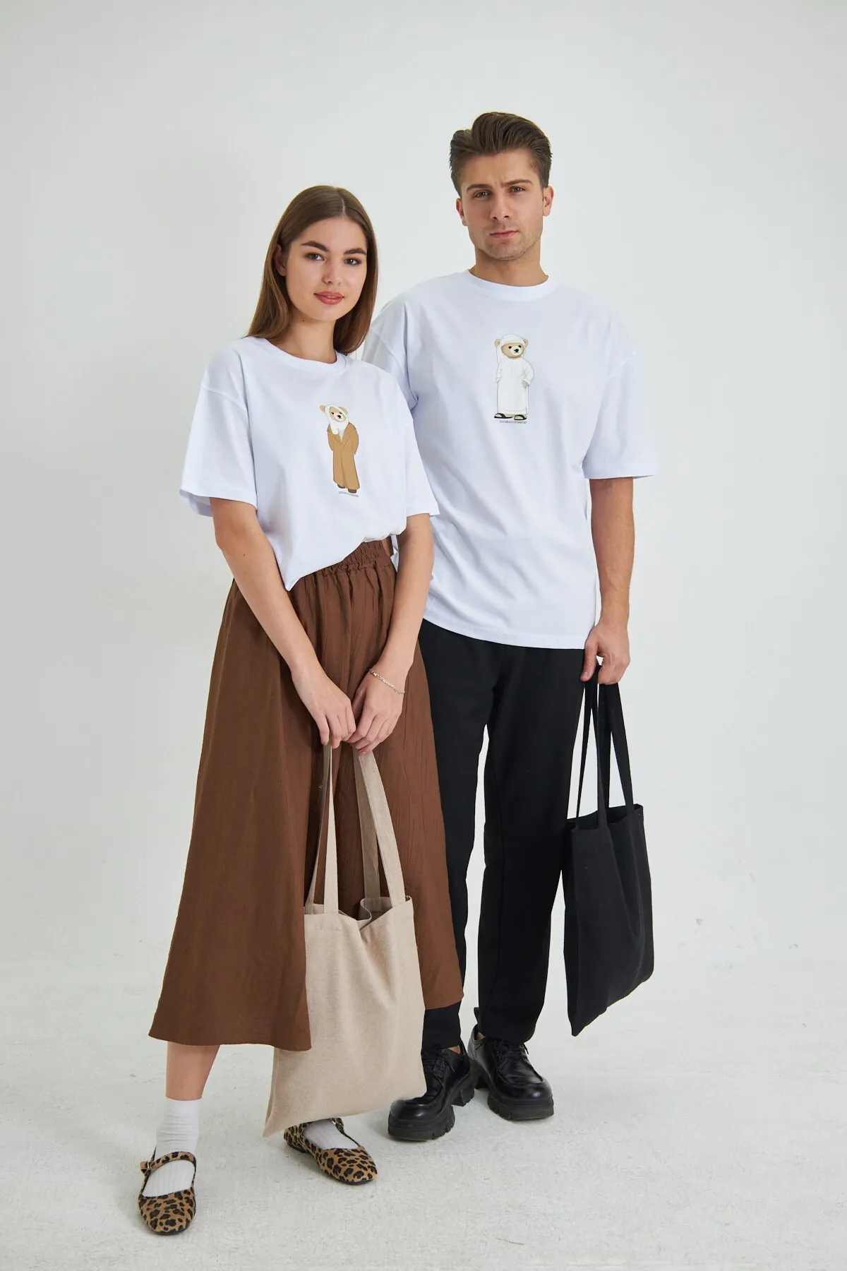 Women Oversize Special Print T-Shirt — White