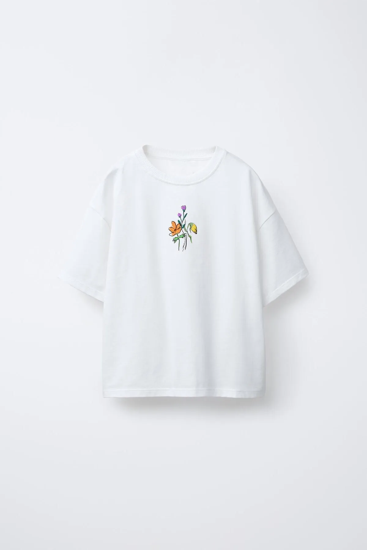 تي شيرت بناتي بطبعة Flower Heaven — White