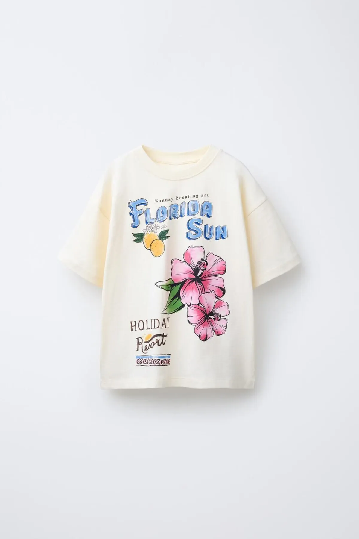 Mädchen Florida Sun Print T-Shirt — Cream