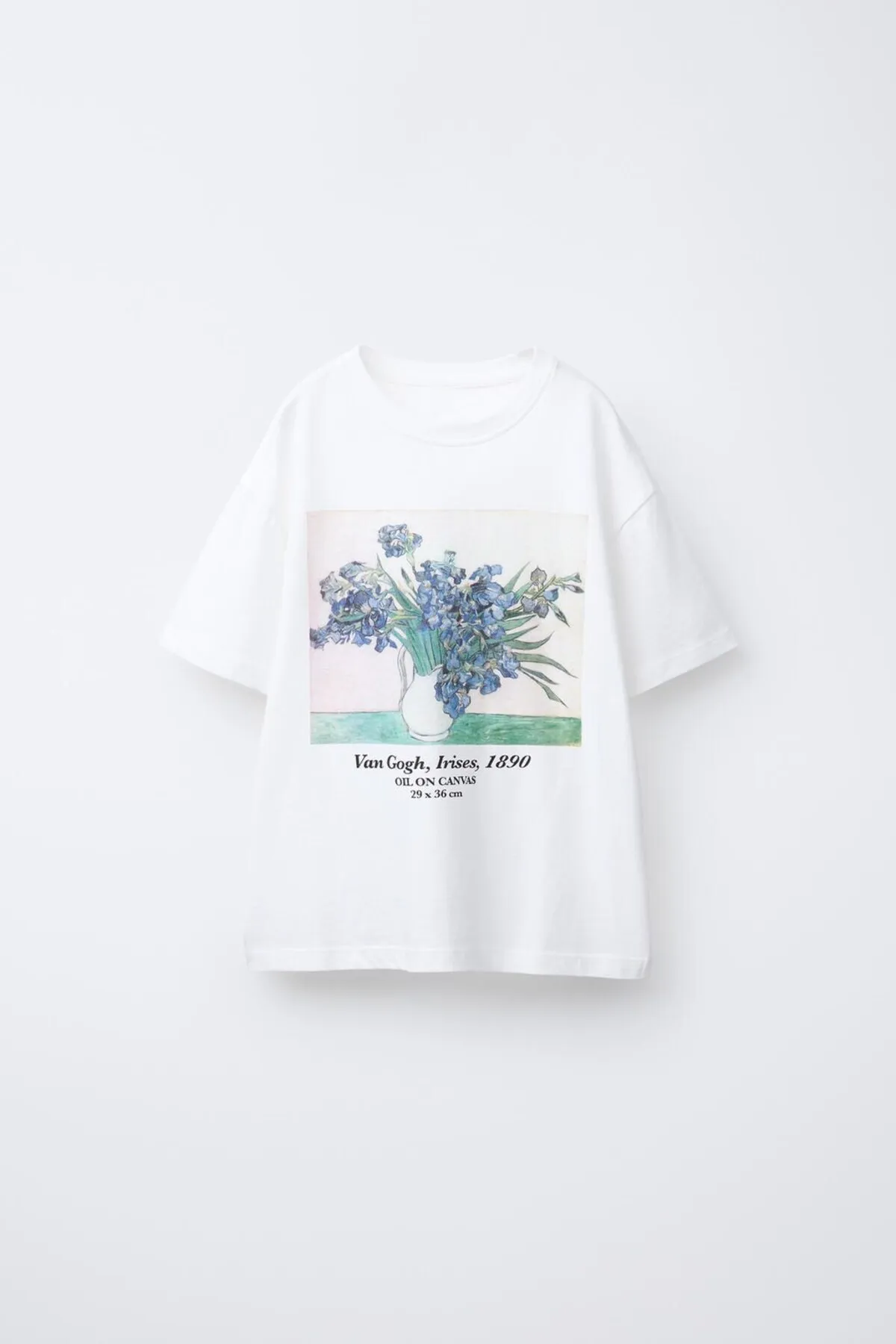 تي شيرت بناتي بطبعة فن Van Gogh — White