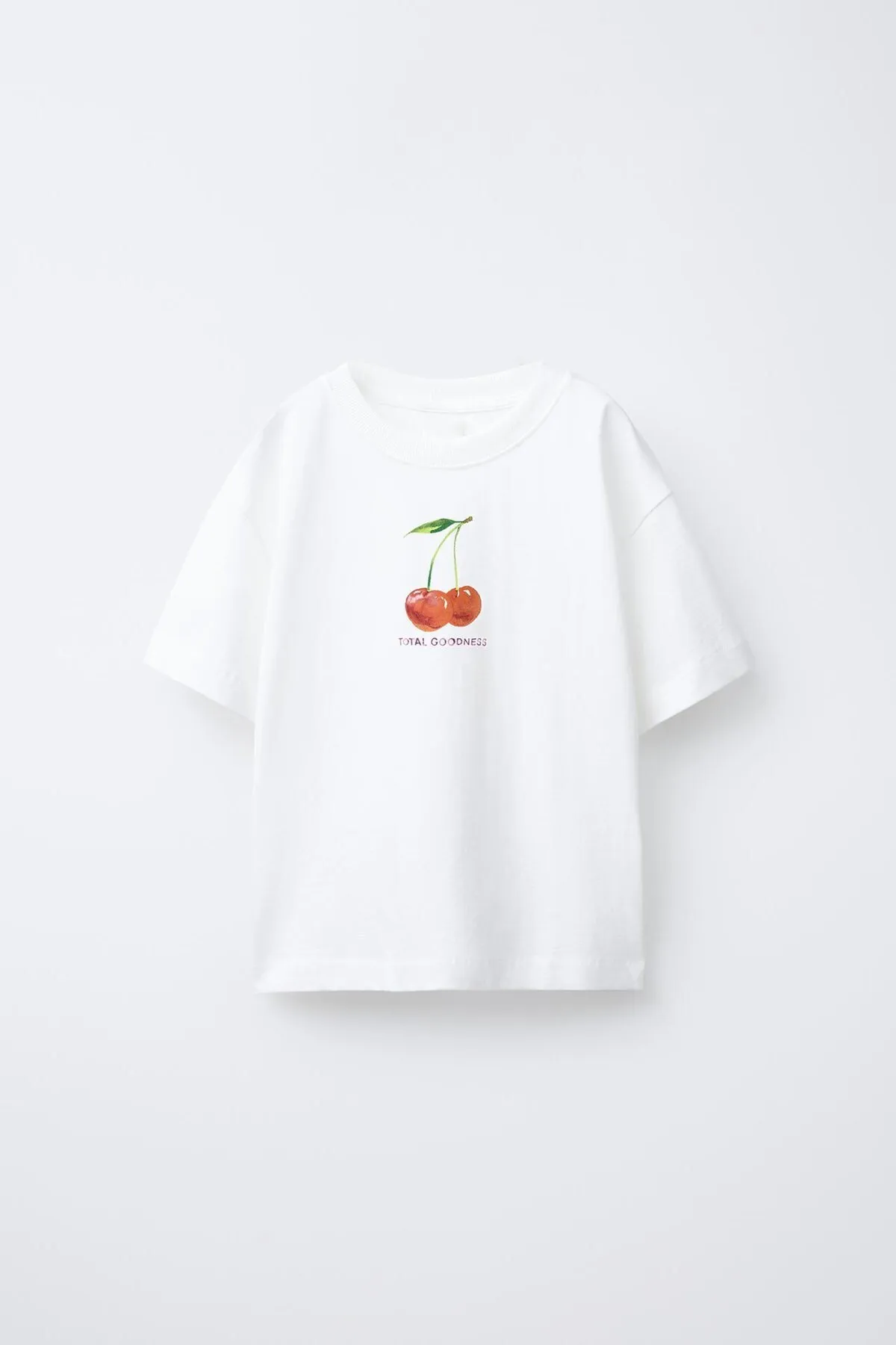 Mädchen Goodness Kirsche Print T-Shirt — White