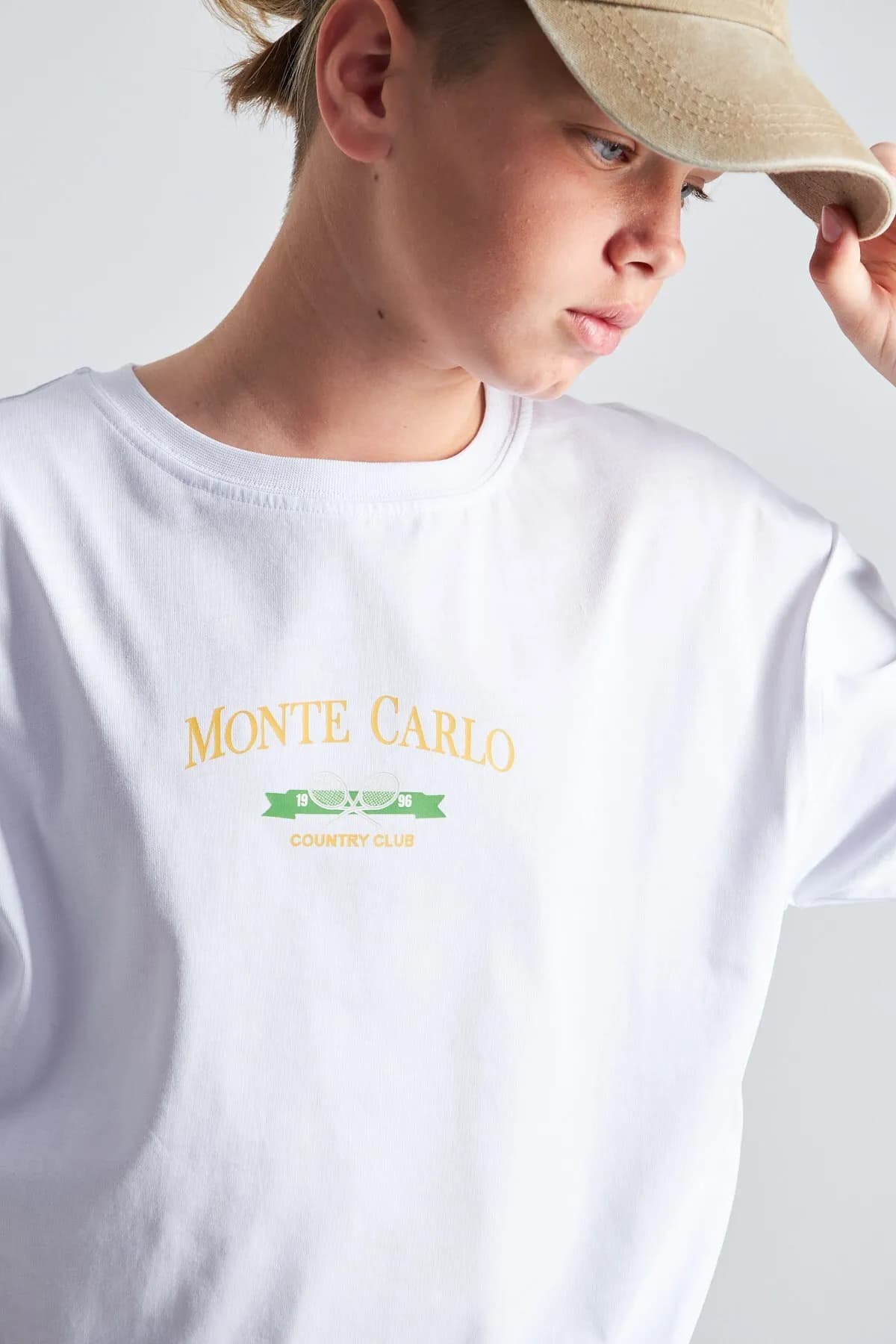 Jungen Oversize Monte Print T-Shirt — White