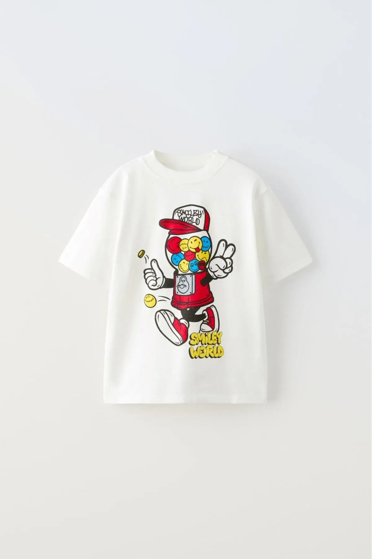 Jungen Smiley World Print T-Shirt — White